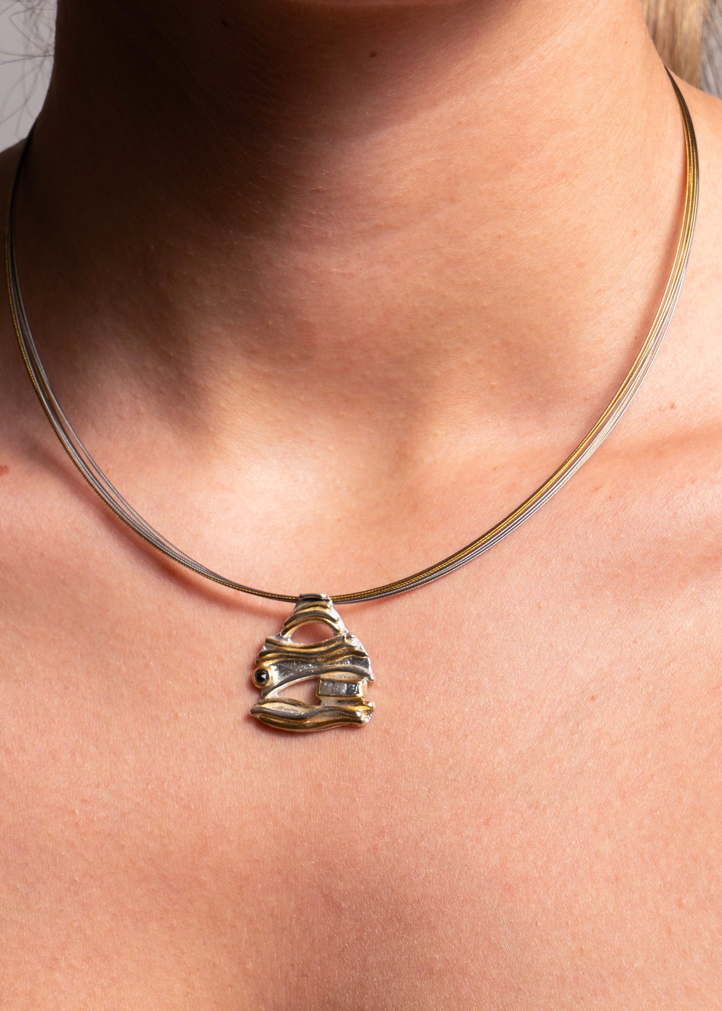 Black & Rough Diamond Pendant