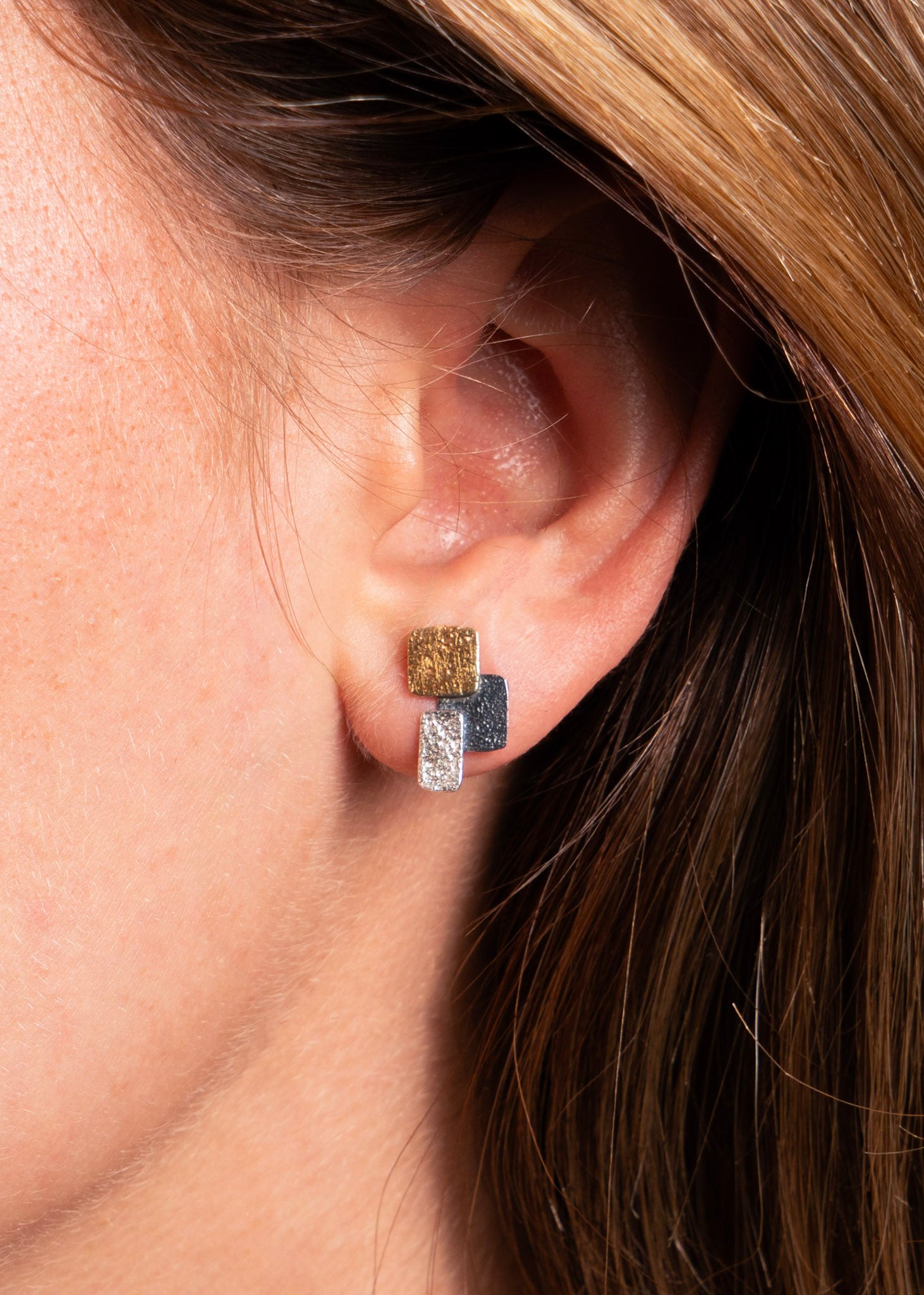 Sterling Silver Geometric Stud Earrings