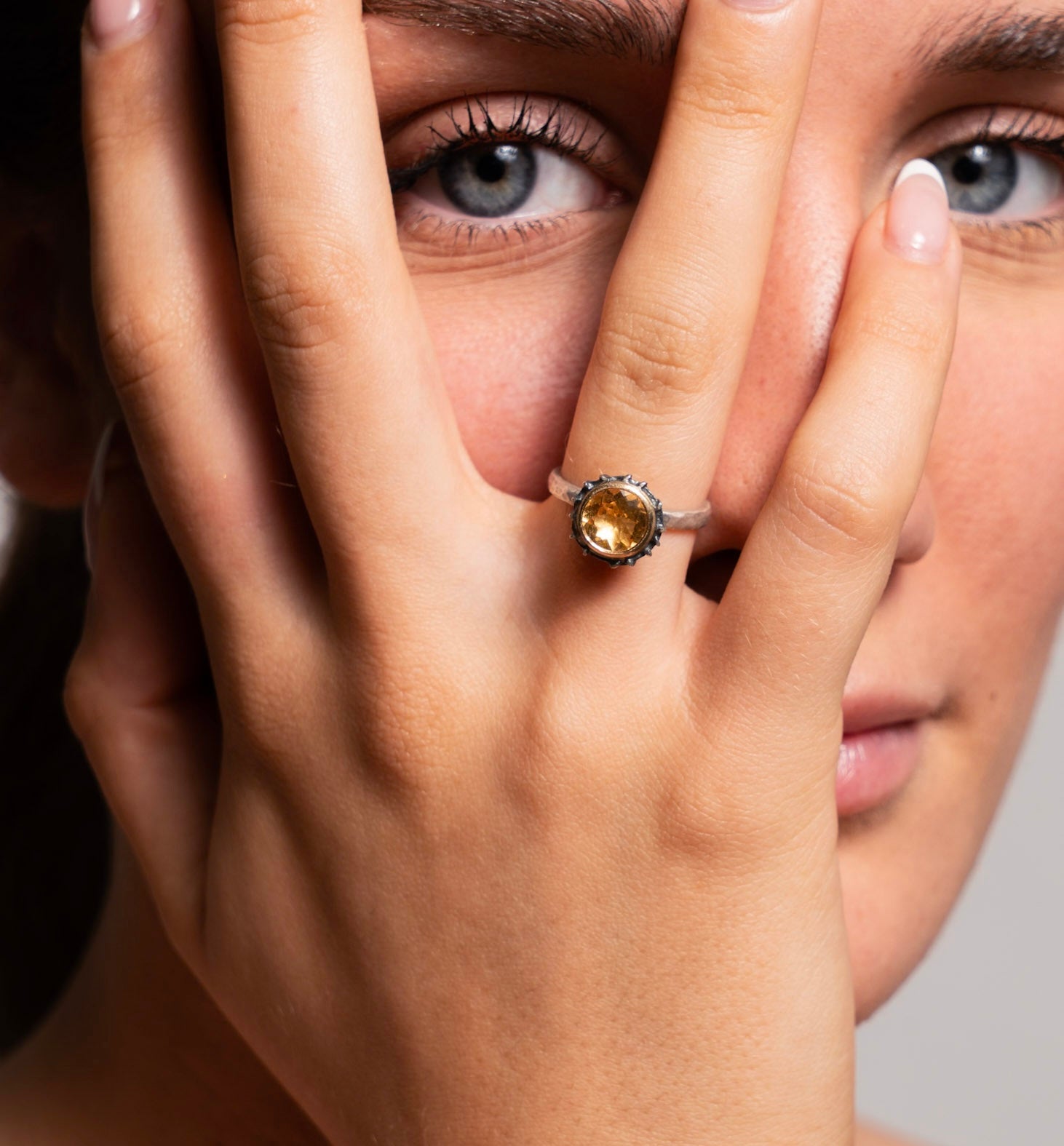 Adele Taylor Citrine Ring in 18ct Gold & Sterling Silver