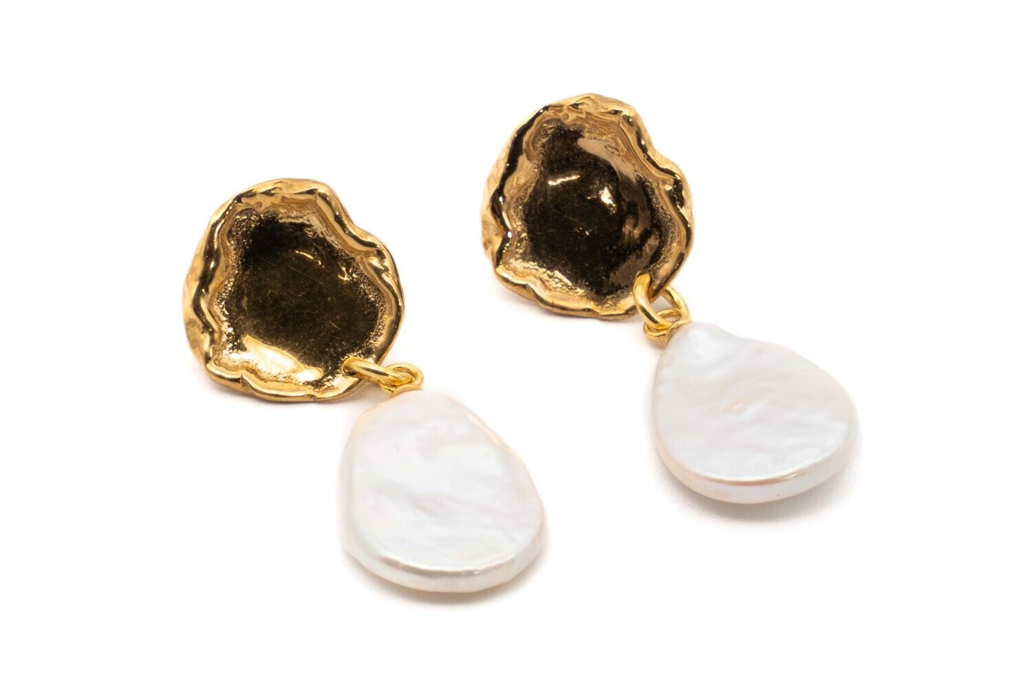 Gold & Pearl Stylish Drop Earrings