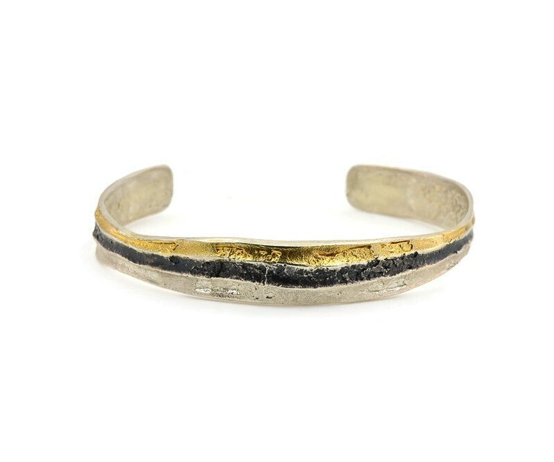 Silver,Oxidised & Gold Bracelet