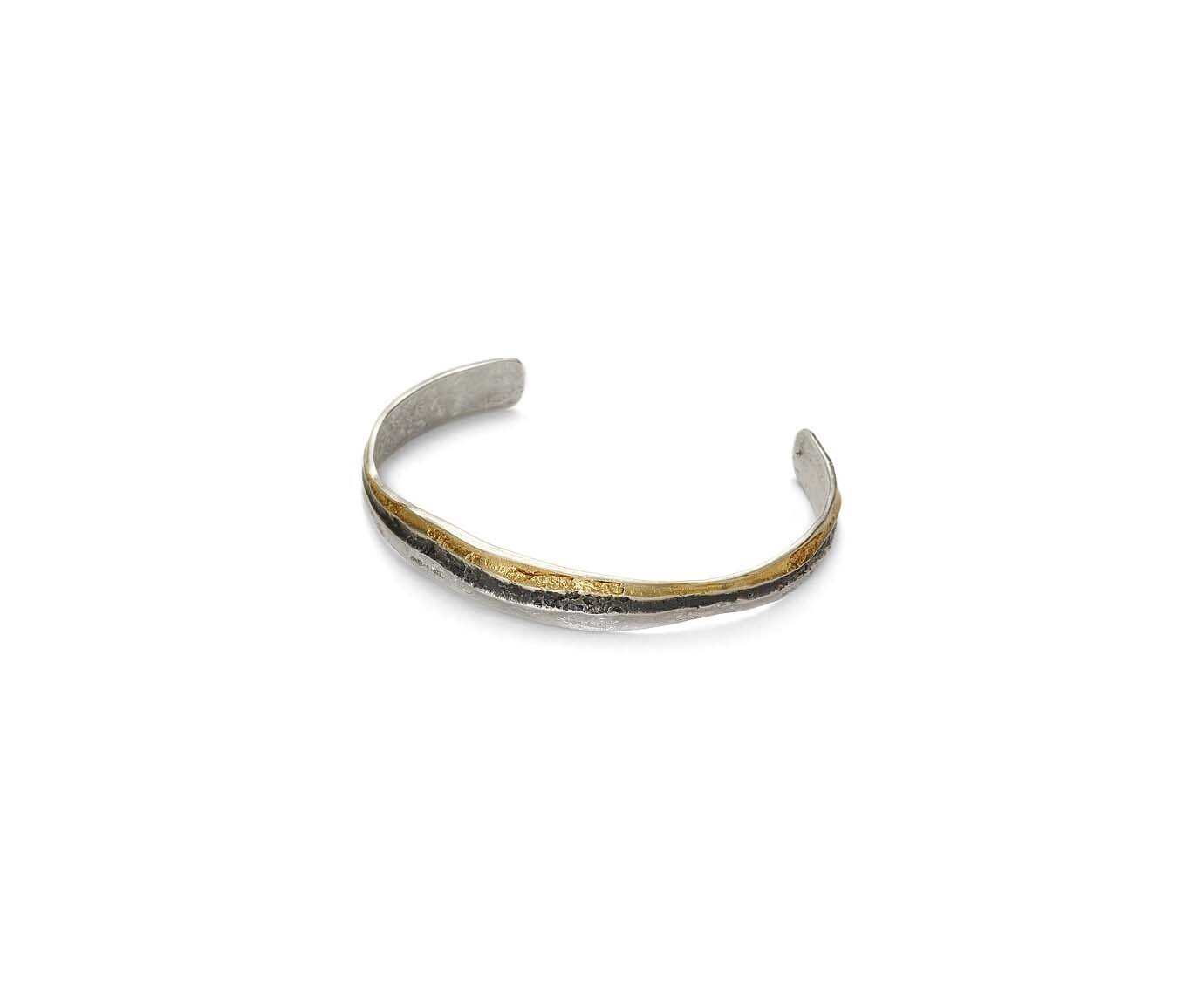 Silver,Oxidised & Gold Bracelet