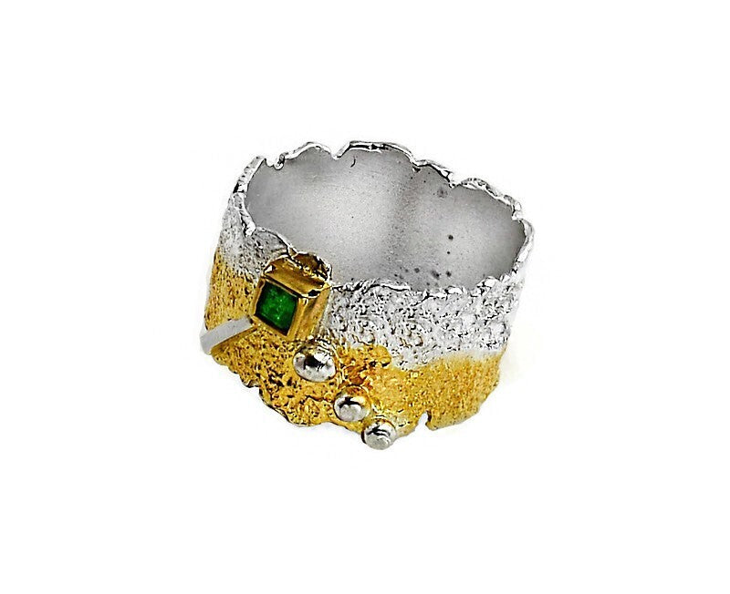 Emerald, Silver & Gold Ring