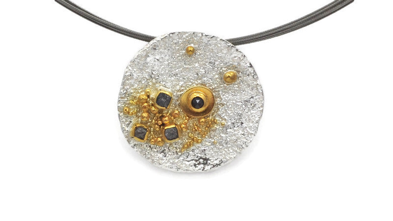 Stunning silver & Black Diamond Pendant