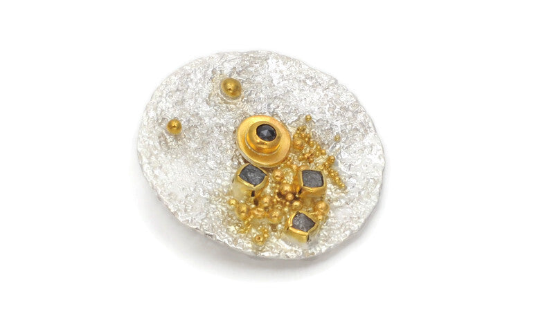 Stunning silver & Black Diamond Pendant