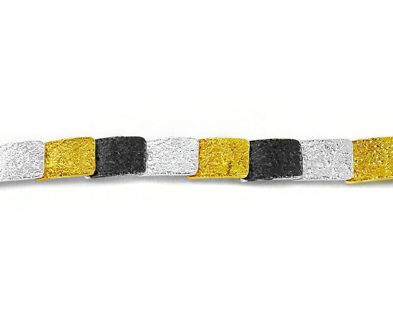 Eva Stone Silver, Gold Vermeil & Oxidised Silver Bracelet