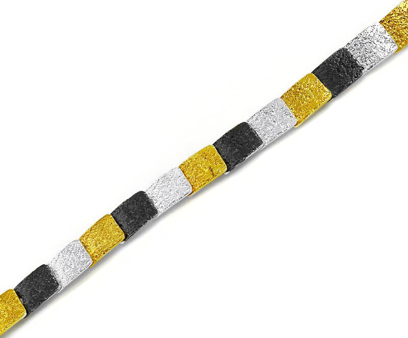 Eva Stone Silver, Gold Vermeil & Oxidised Silver Bracelet