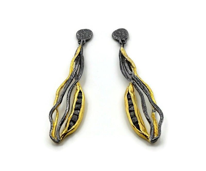 Rough Diamond statement drop earrings