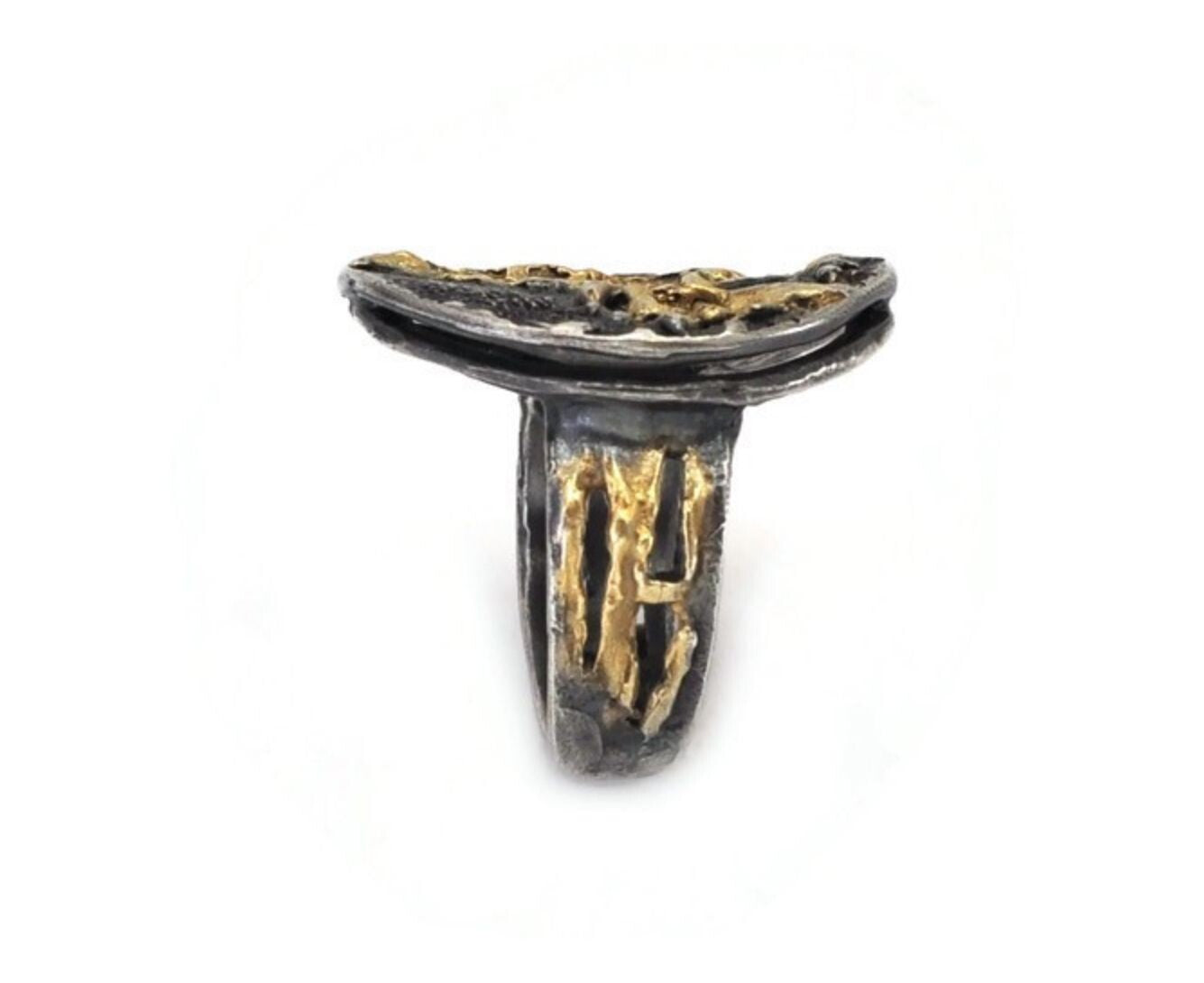 Contemporary Textured Silver Ring