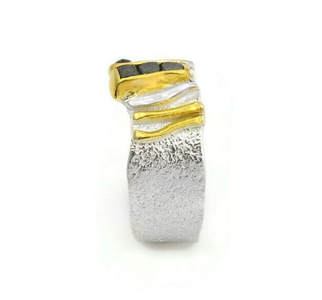 Rough Diamond Silver Ring