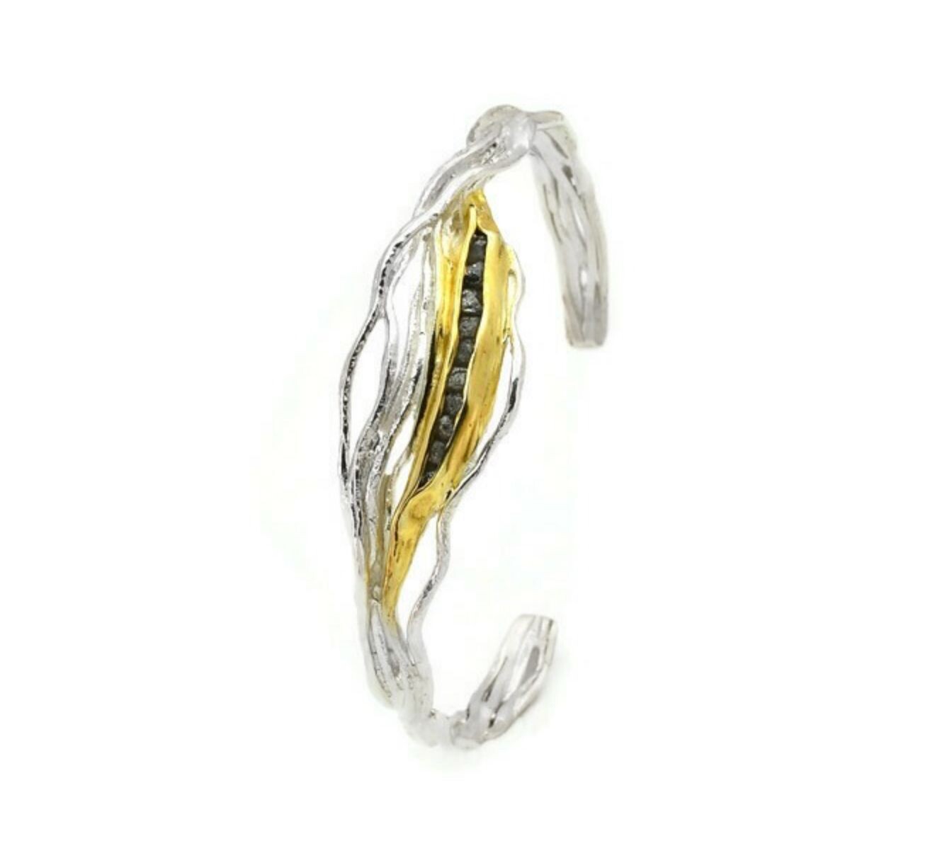Statement rough diamond grab bangle