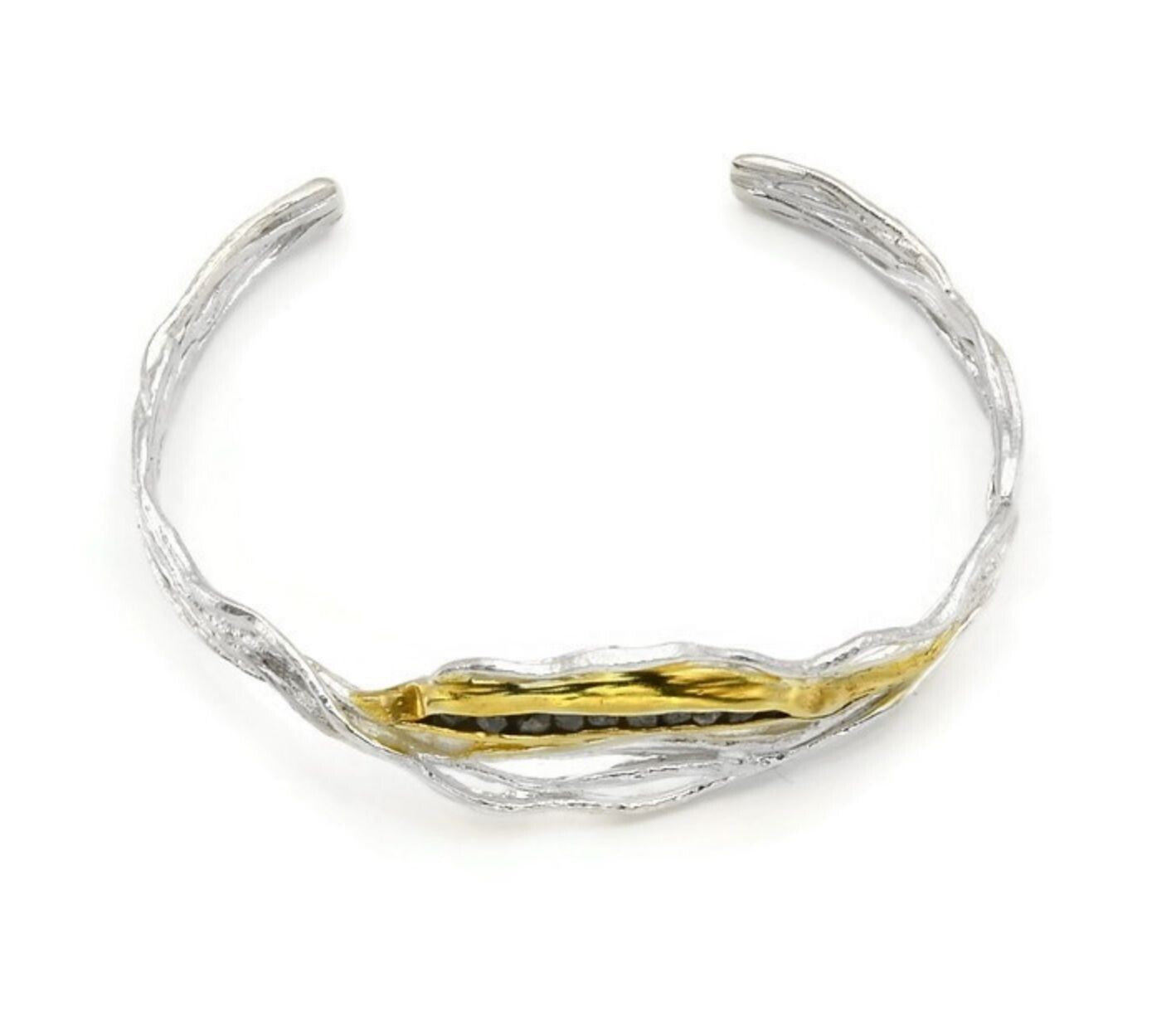 Statement rough diamond grab bangle