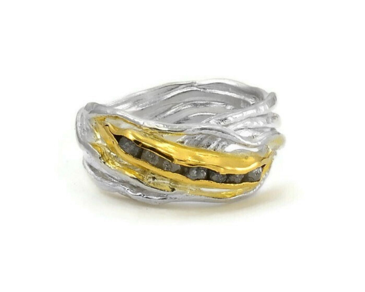 Eva Stone Rough Diamond Statement Ring