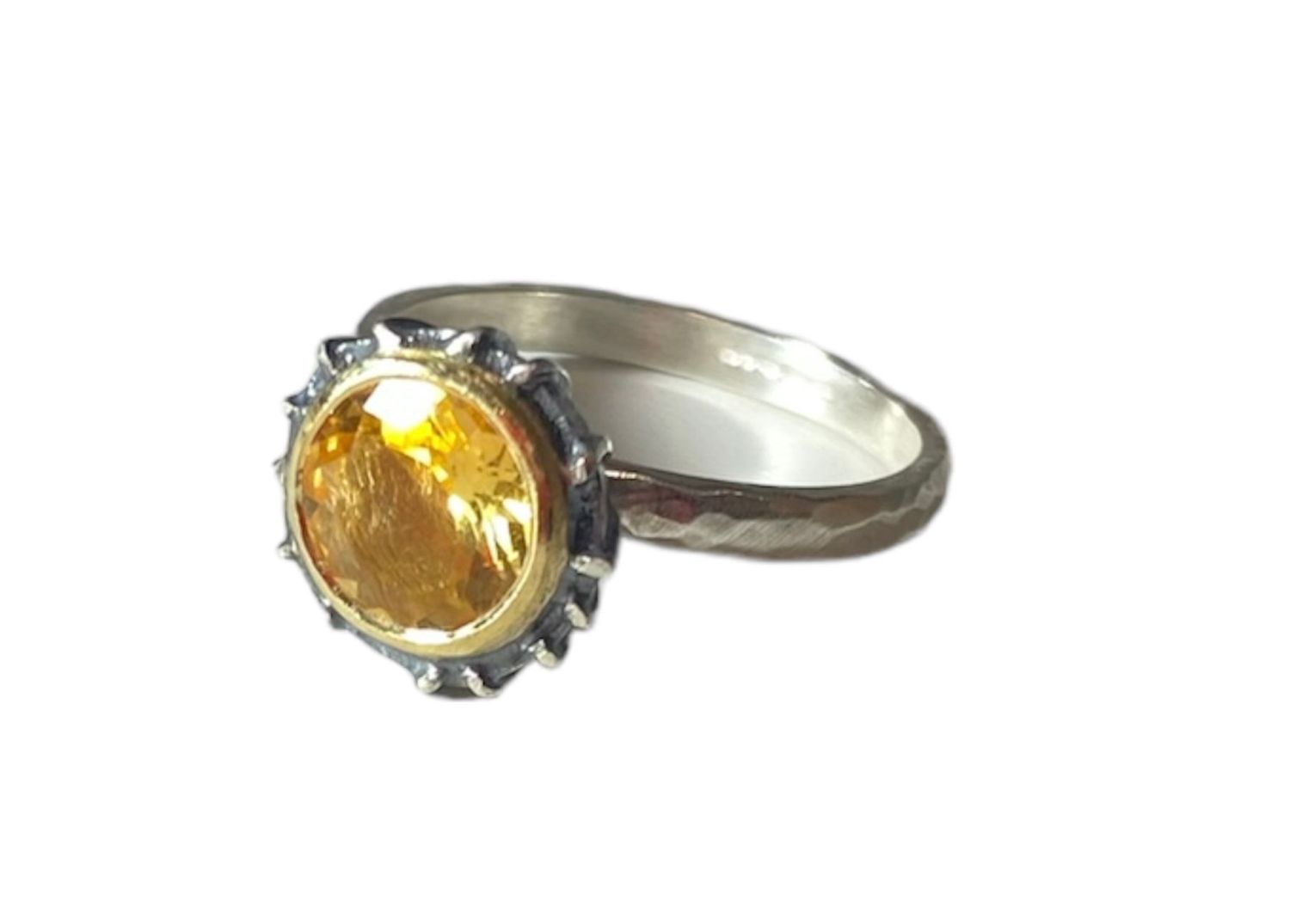 Citrine Silver & Gold Ring