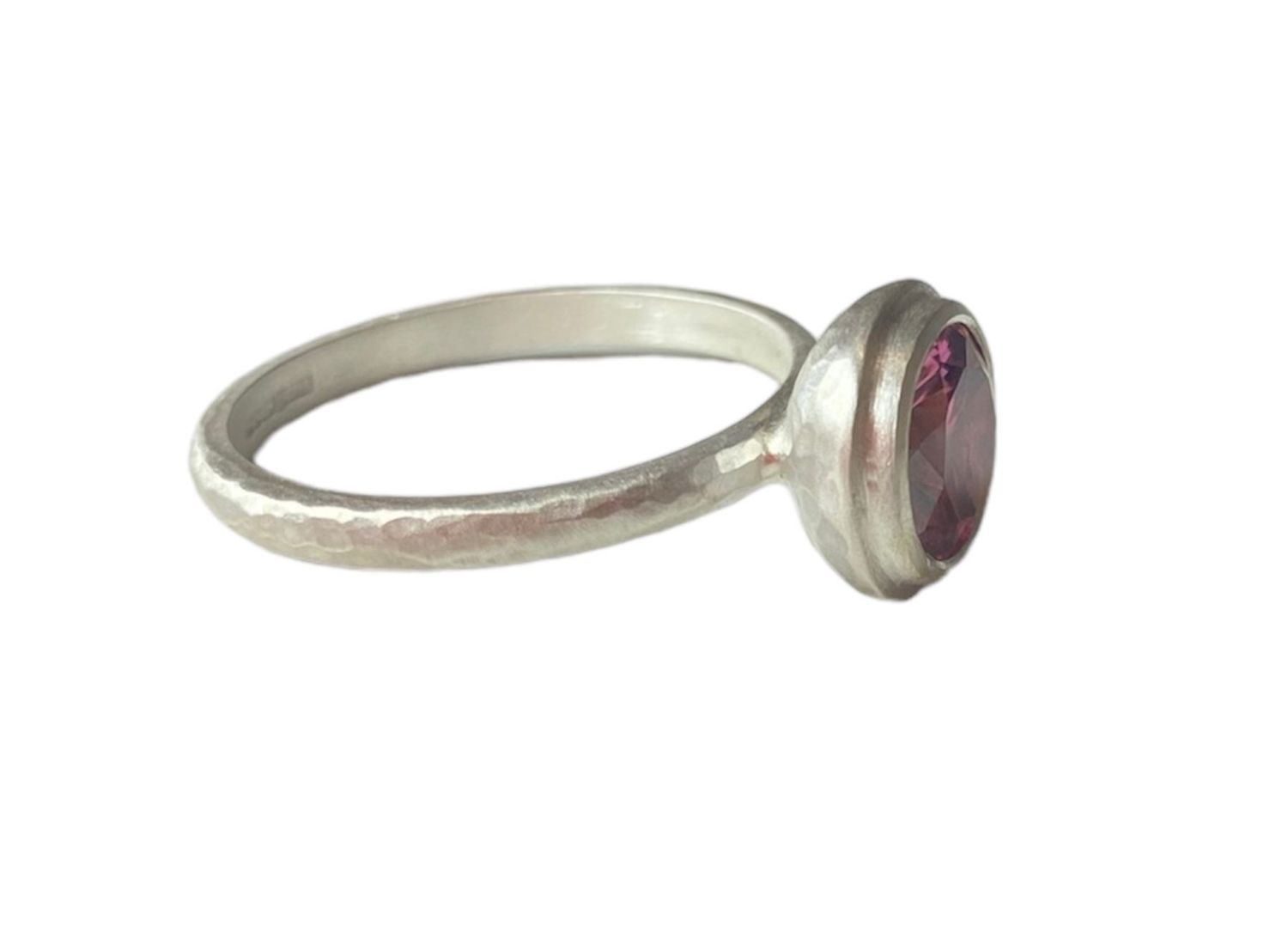 Pink Zirconia and Silver Ring
