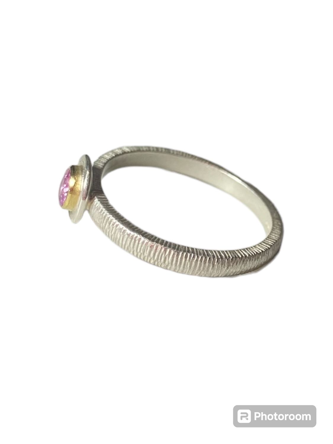 Dainty Pink Tourmaline & Silver Ring