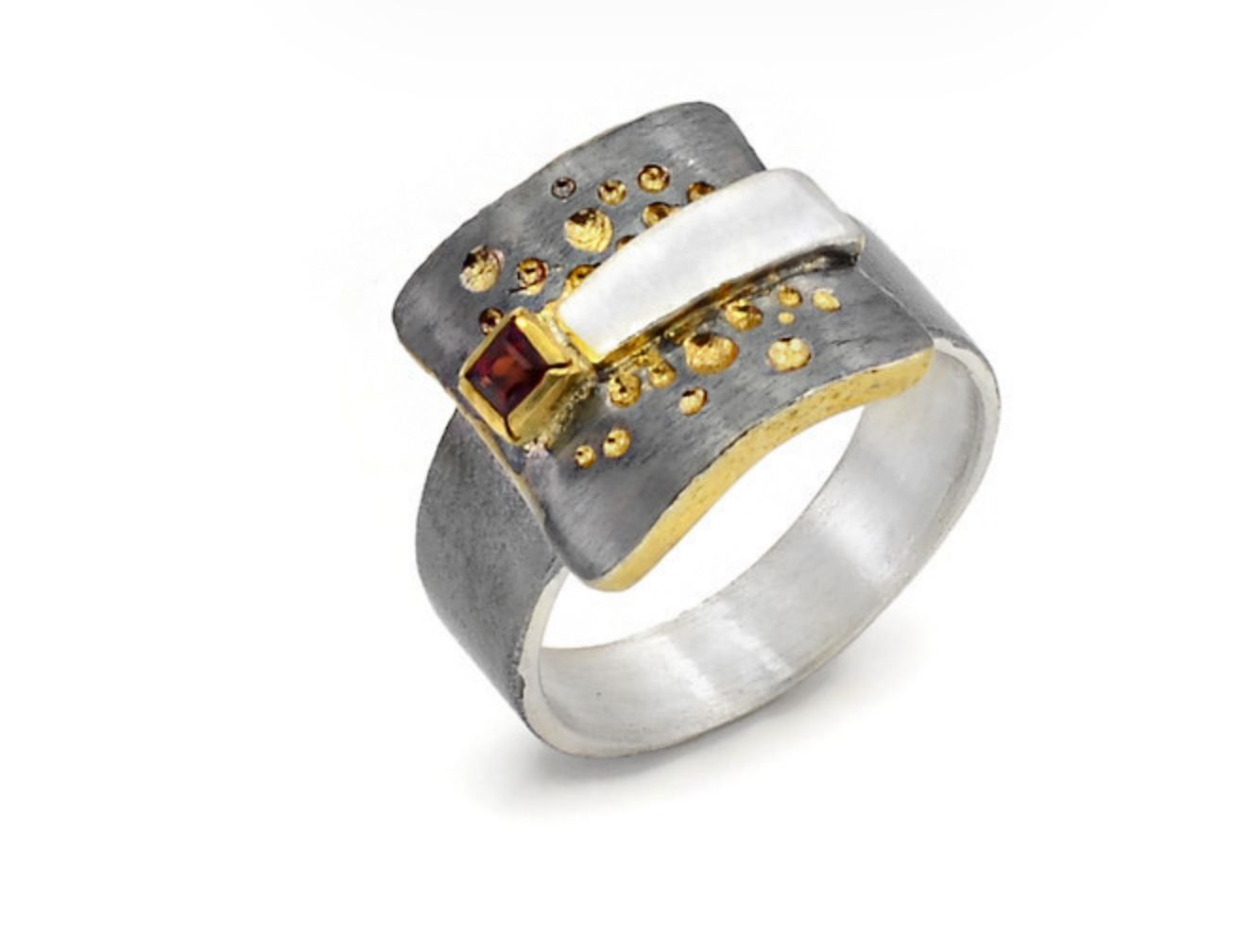 Contemporary garnet ring