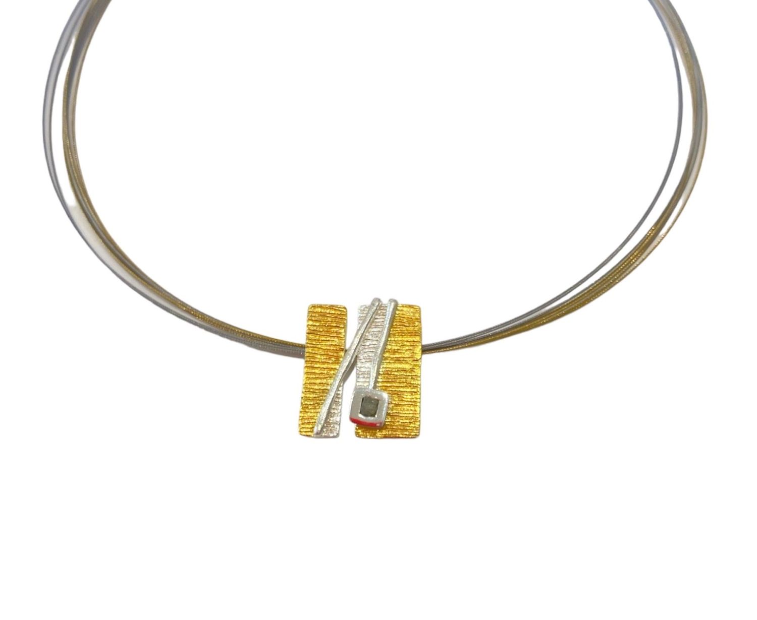 Diamond Gold & Silver Pendant