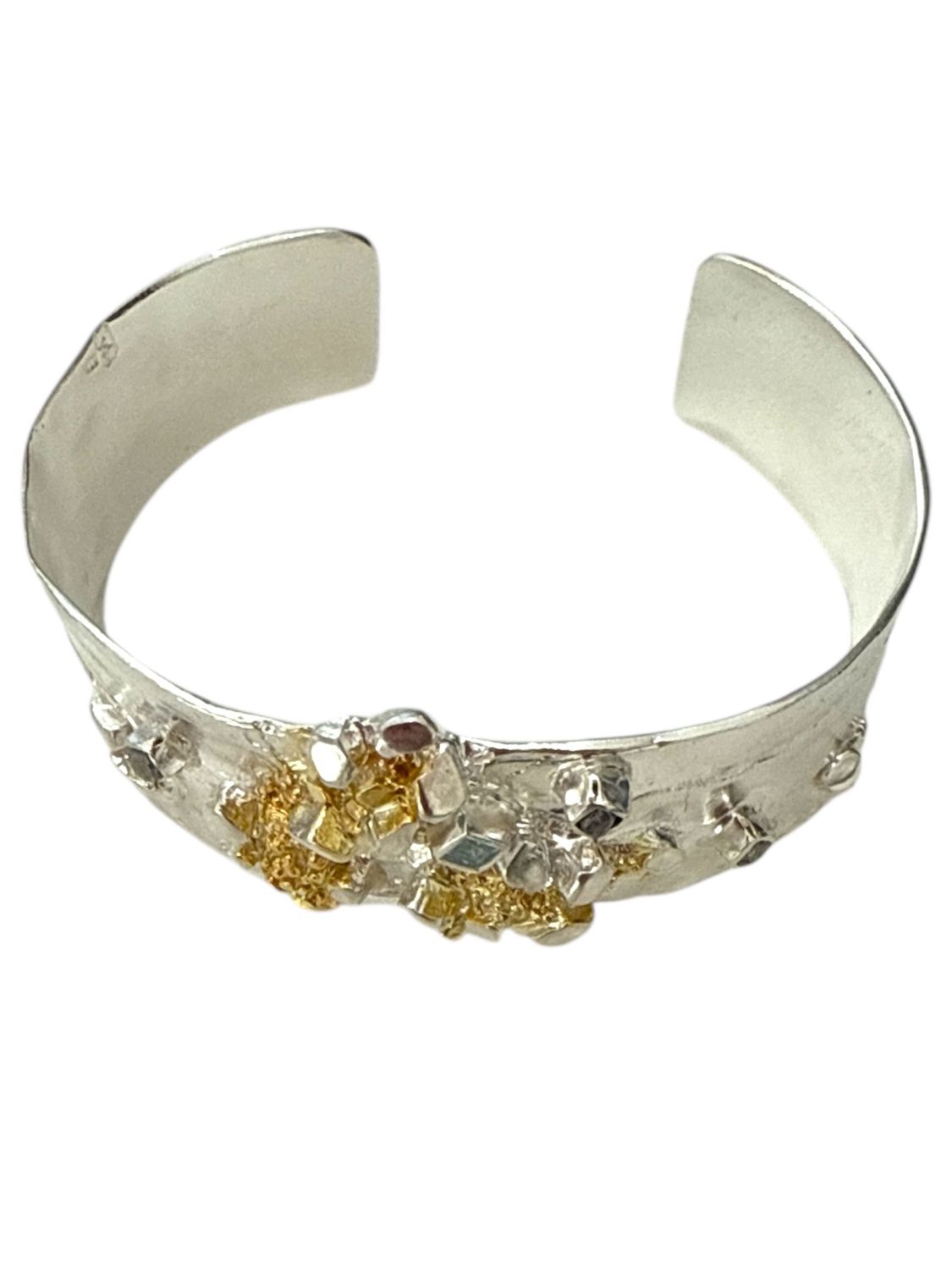 Contemporary blue topaz & rough diamond bracelet