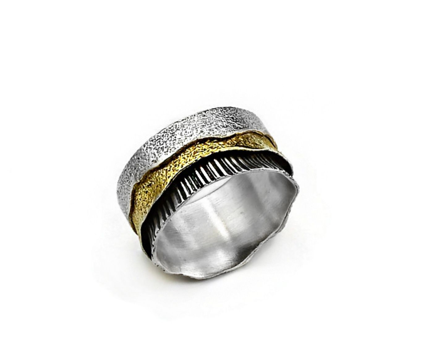 Three tone designer ring
