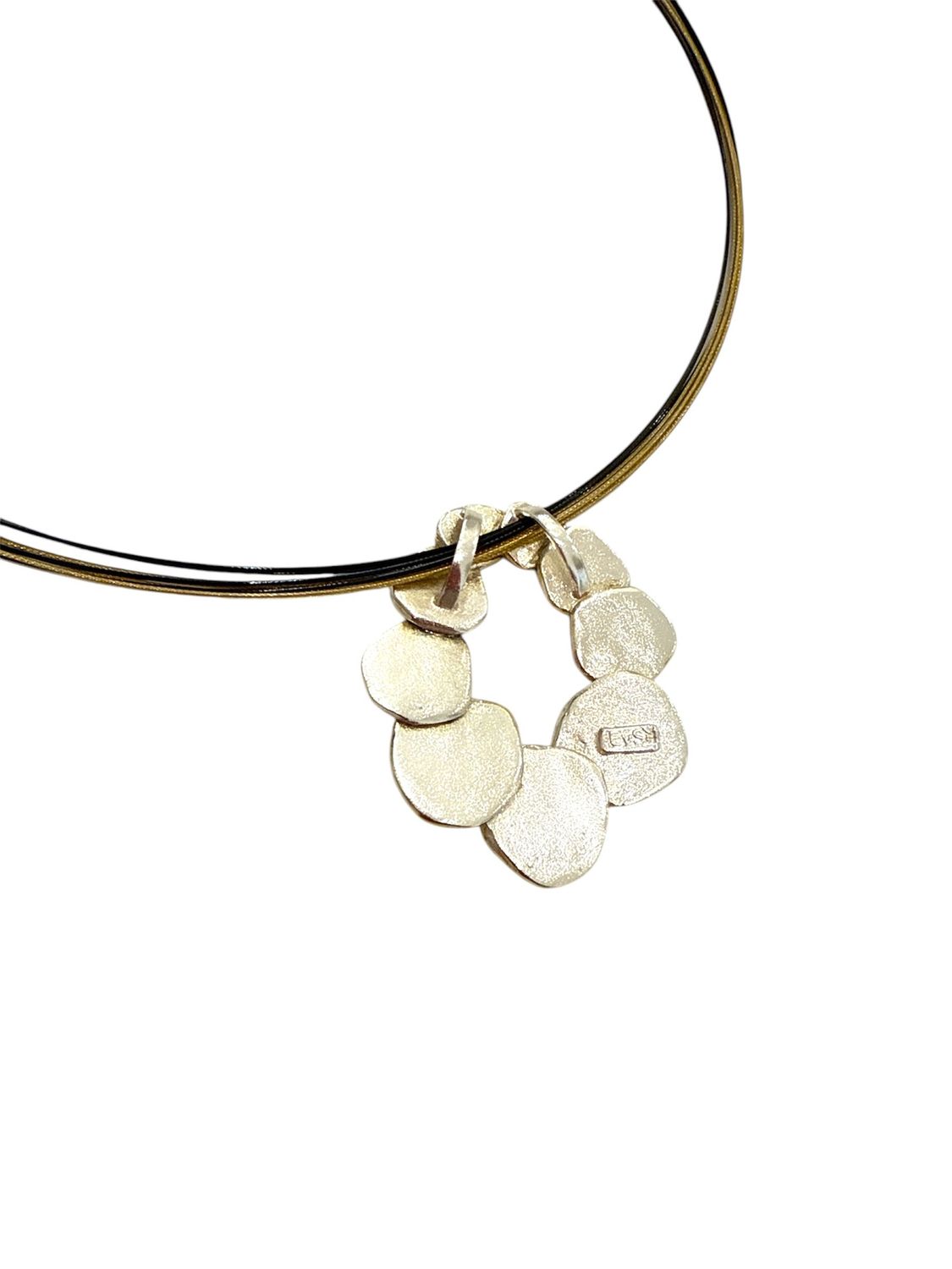 Organic oval gold pendant