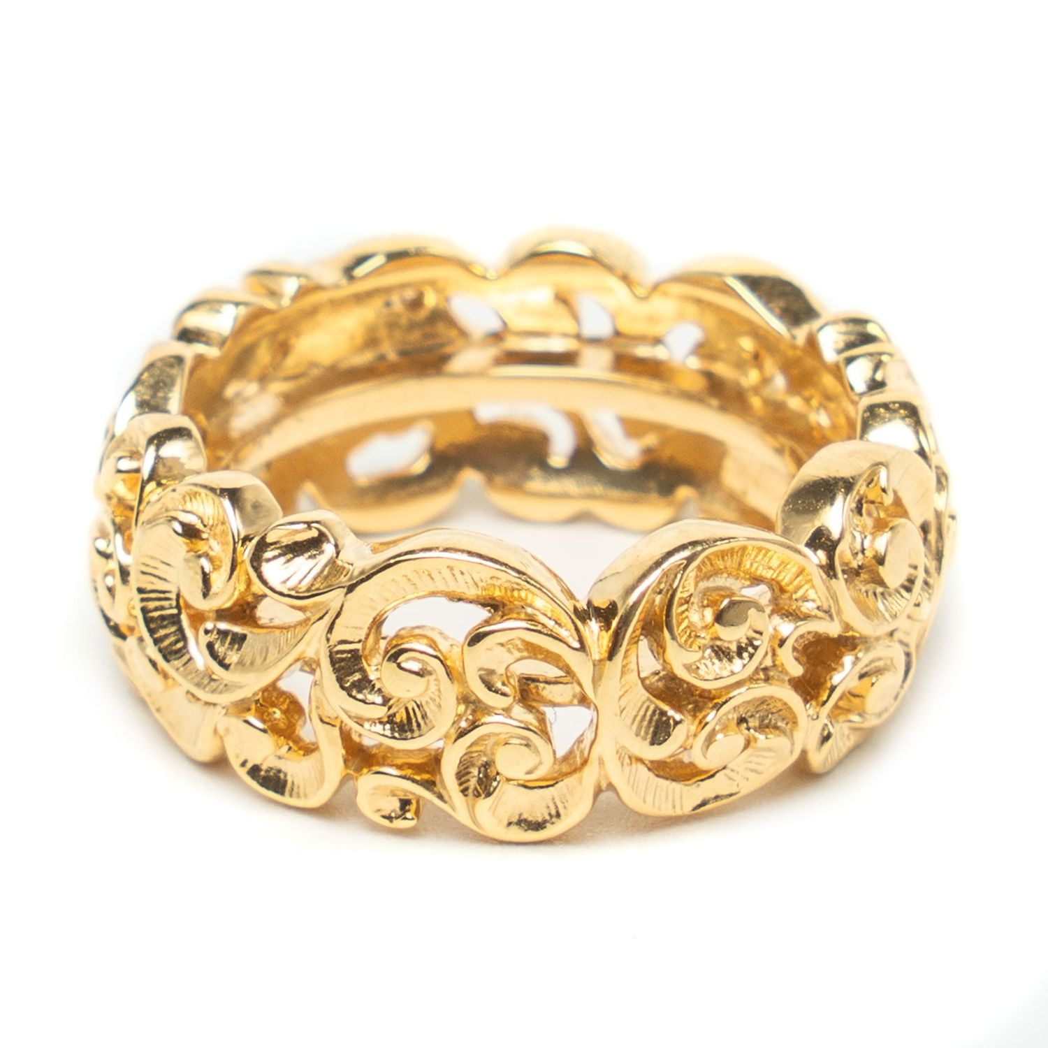 Gold Carved Band Ring