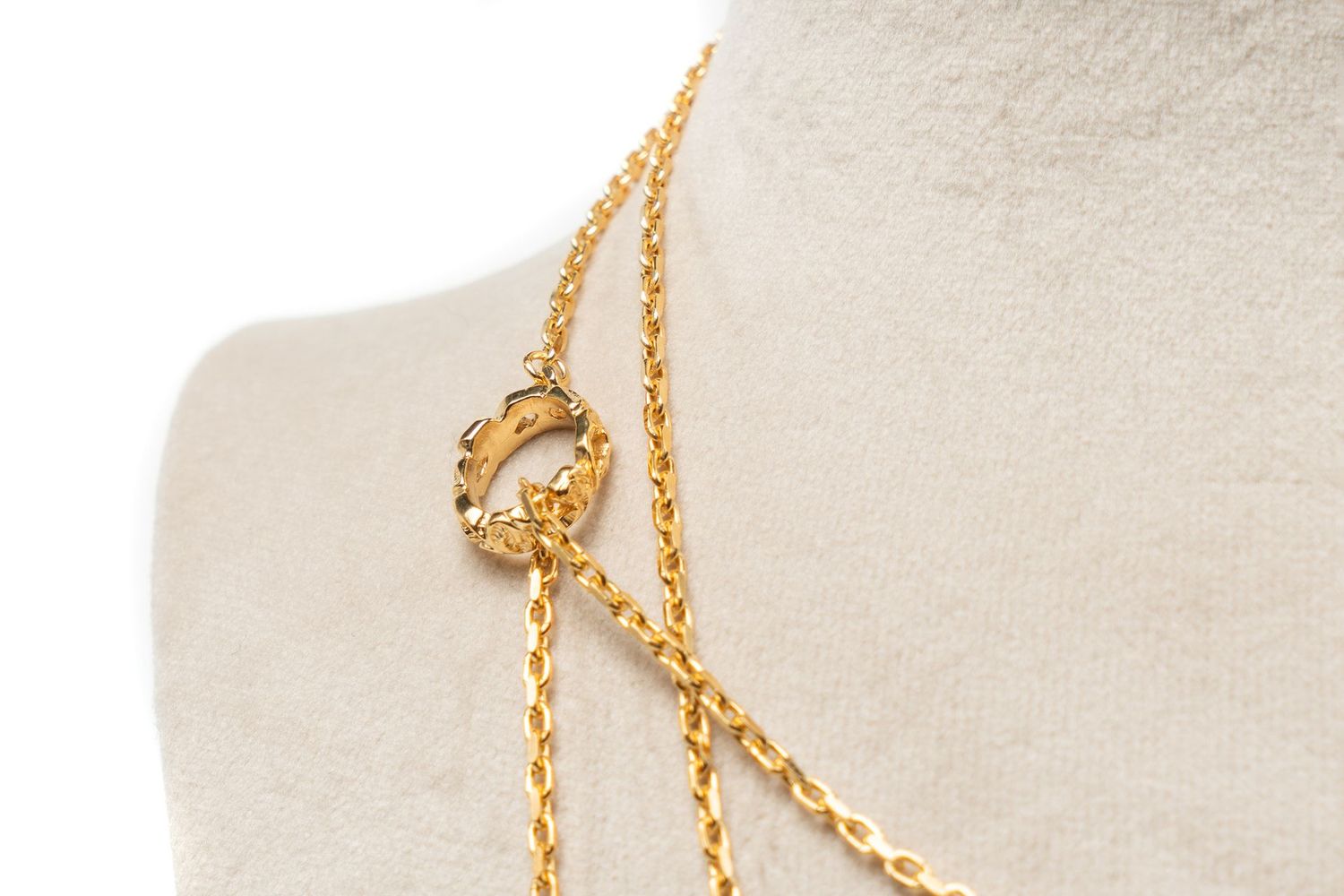 Gold Necklace with Large Rock Crystal