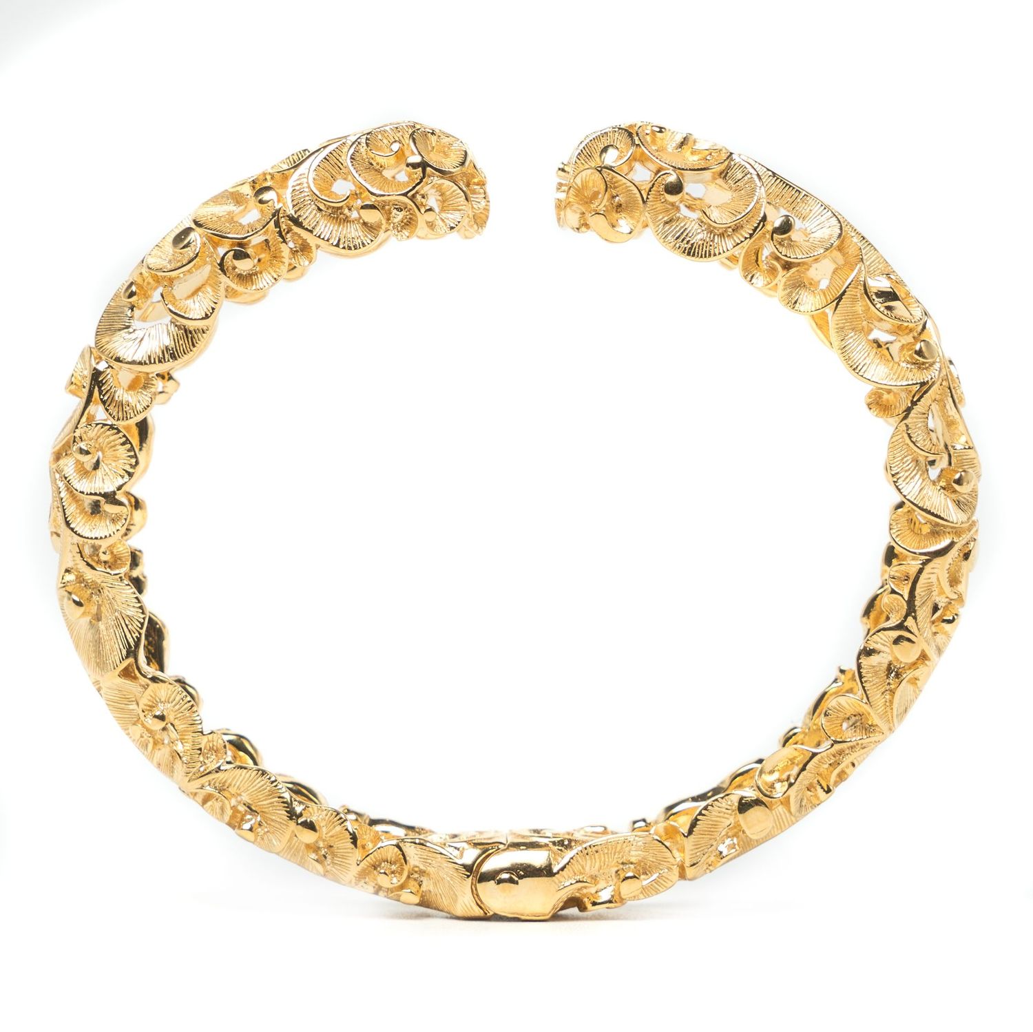 Maria e Luisa Handcrafted Hand Engraved Gold Vermeil cuff Bracelet