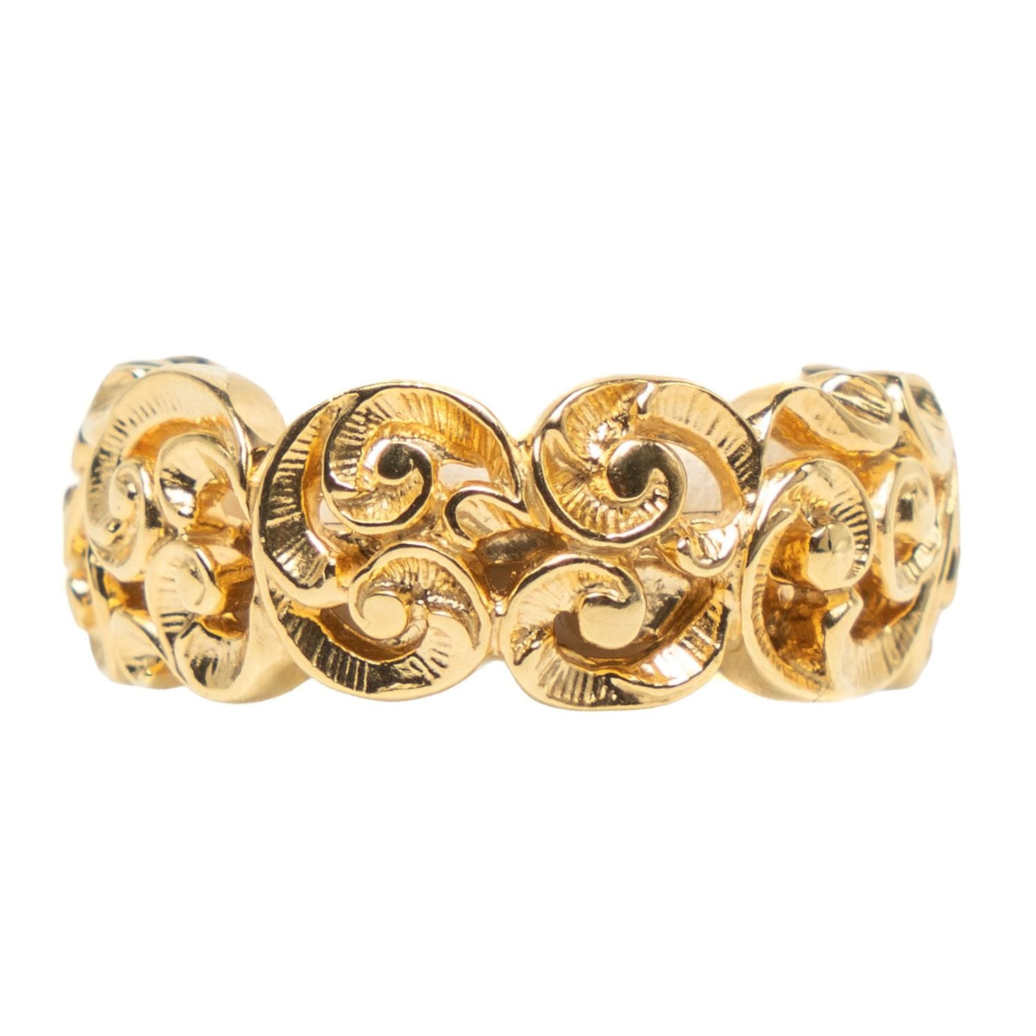 Maria e Luisa Hand Engrave Sterling Silver Gold Vermeil Ring