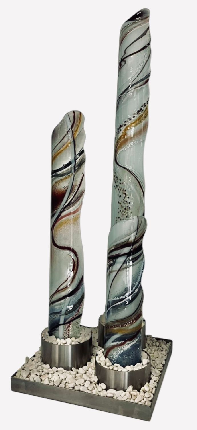 Set of three Sculptural columns lilacs