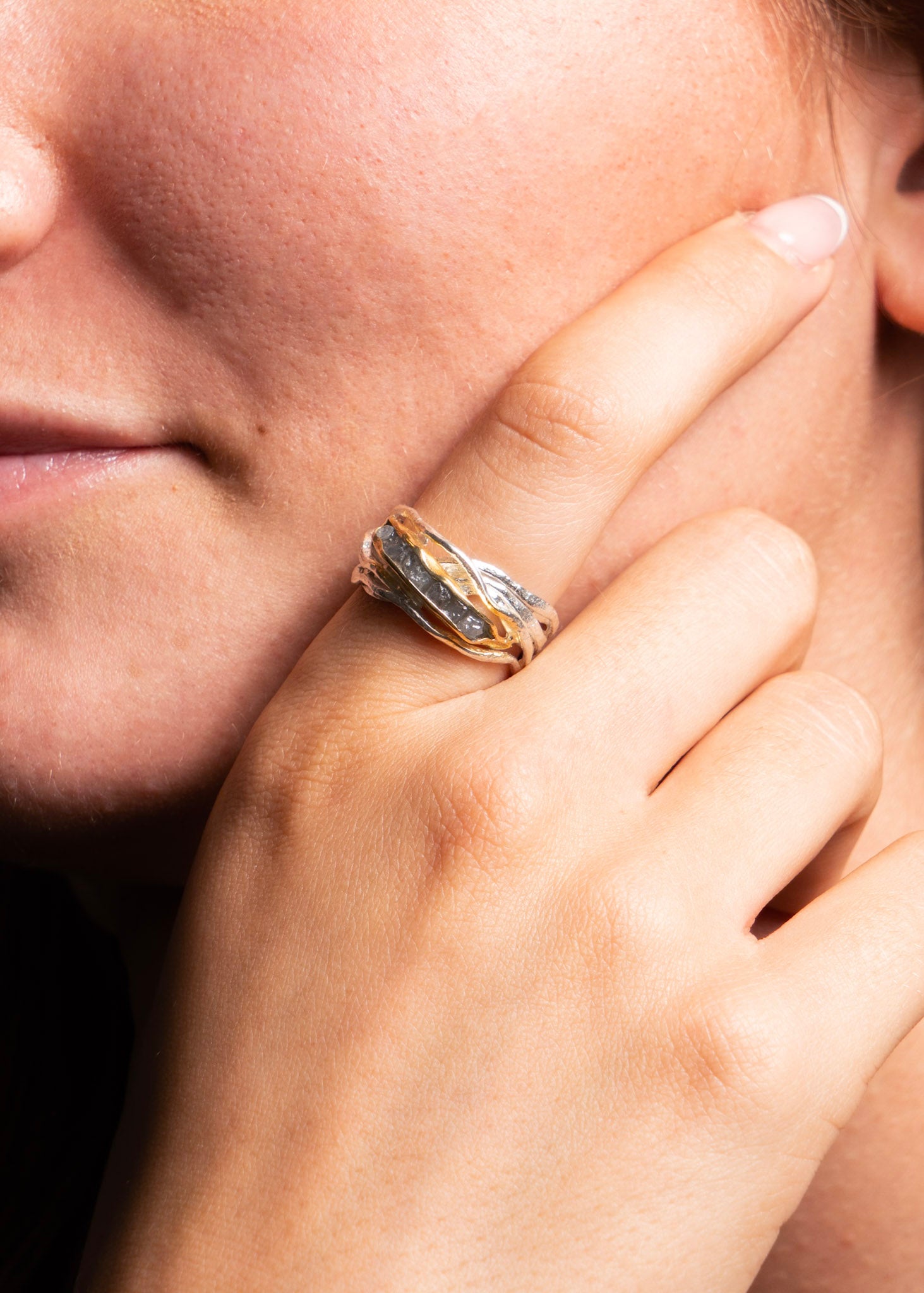 Eva Stone Rough Diamond Statement Ring
