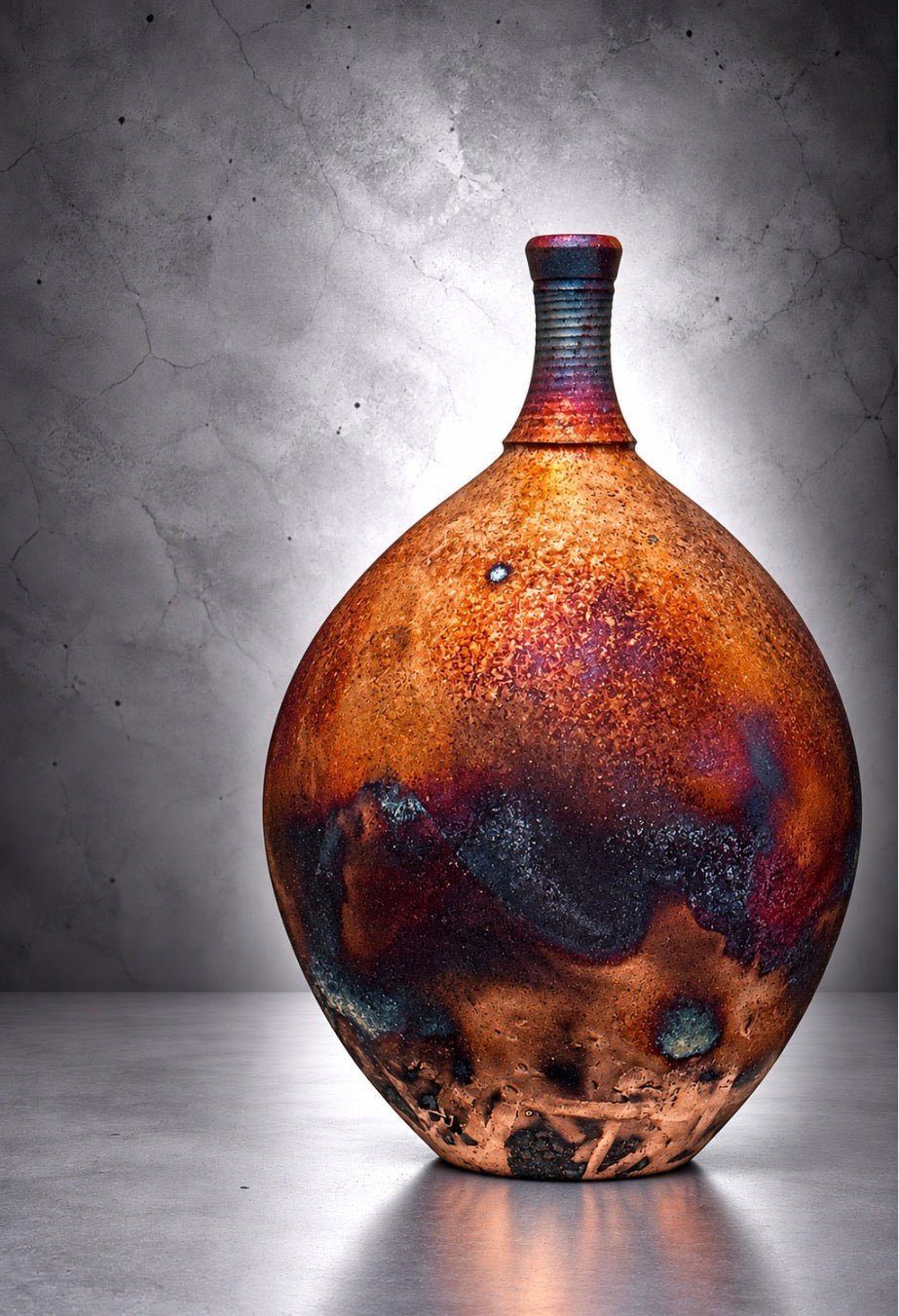 Small Copper Raku Vessel