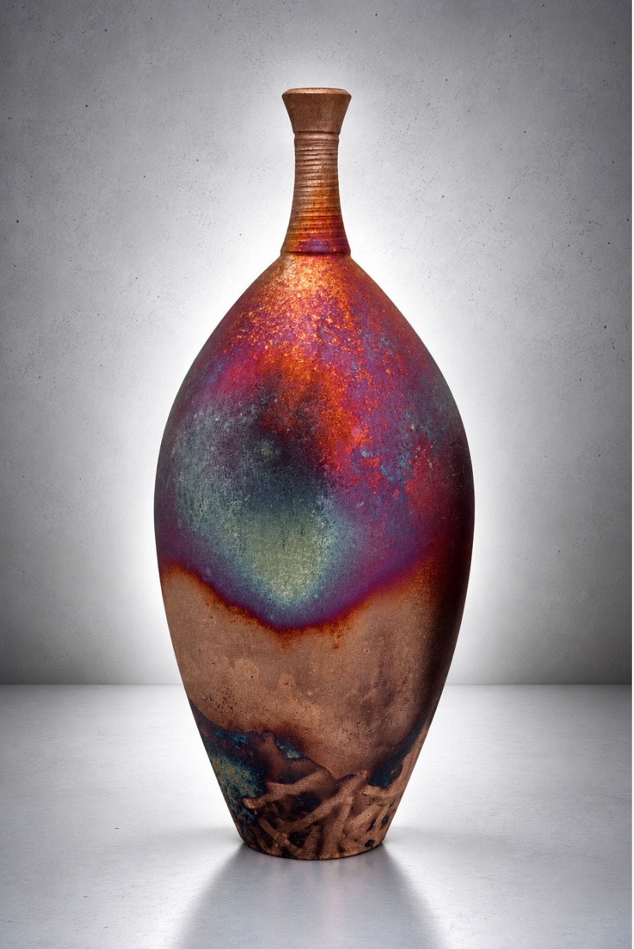 Copper Rake Ceramic Vessel