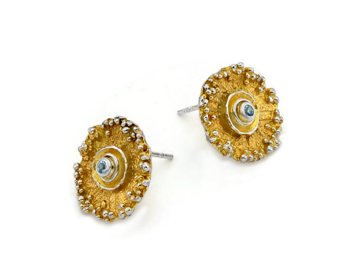 Eva Stone Blue Topaz Statement Stud Earrings