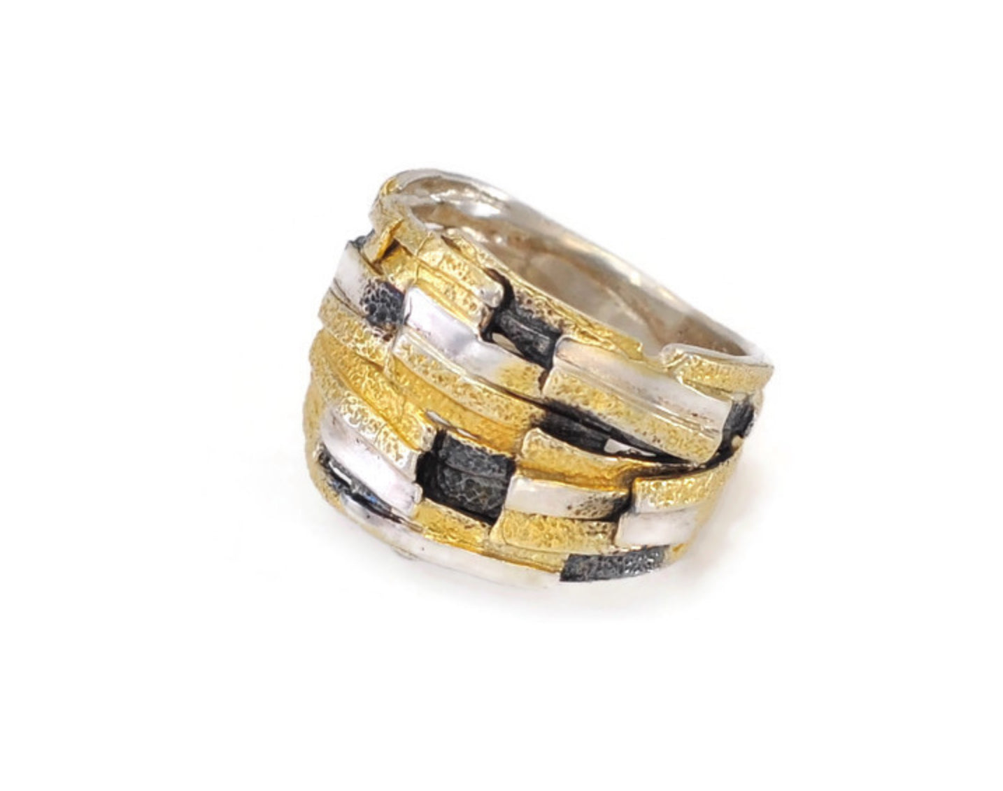 Layered Gold Vermeil Statement Ring in Sterling Silver