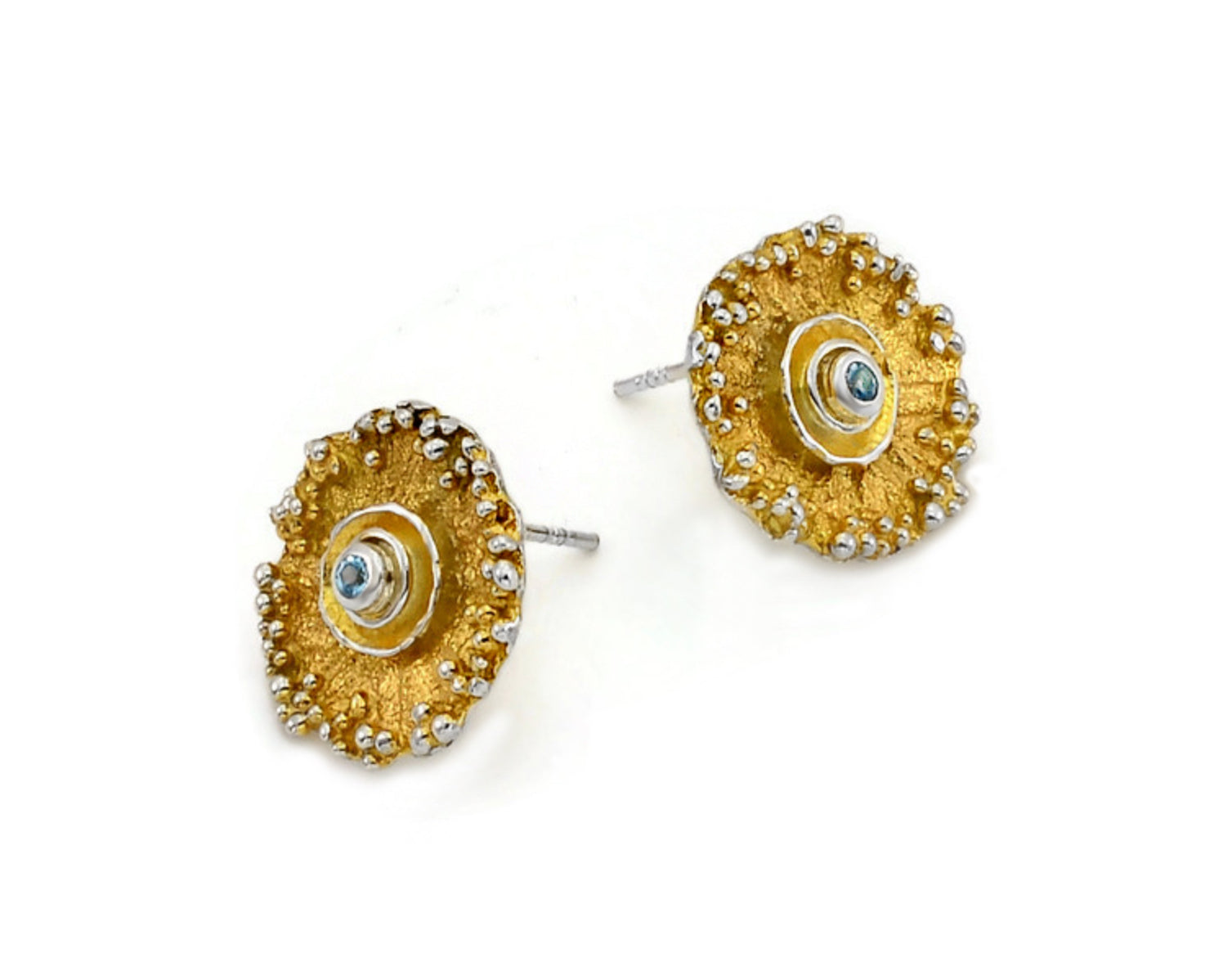 Blue Topaz textured studs