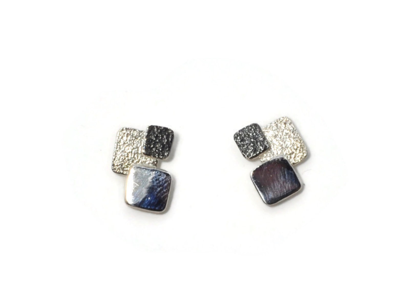 Eva Stone Layered Silver Studs