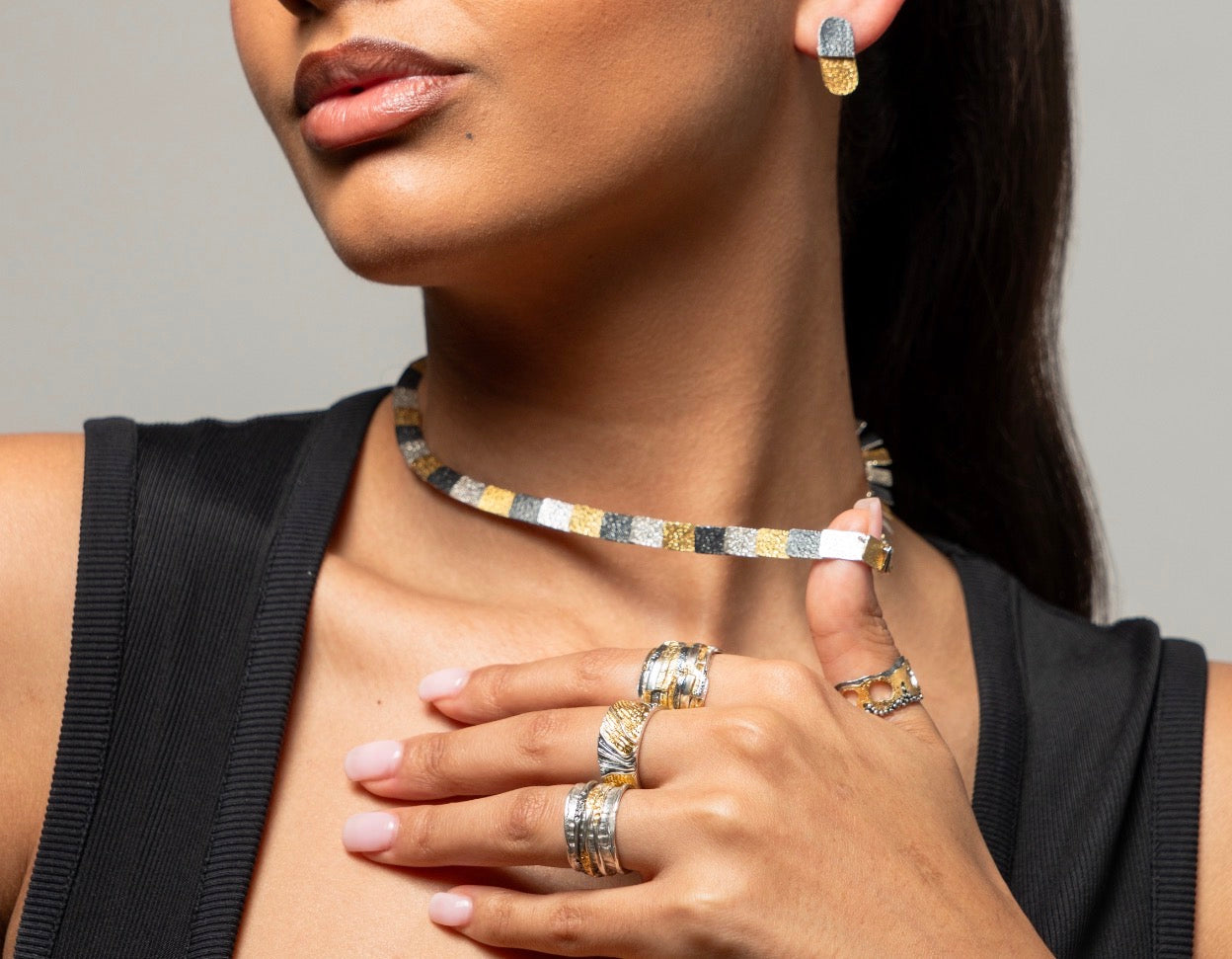 Eva Stone Sterling Silver & Gold Vermeil Spinning Ring