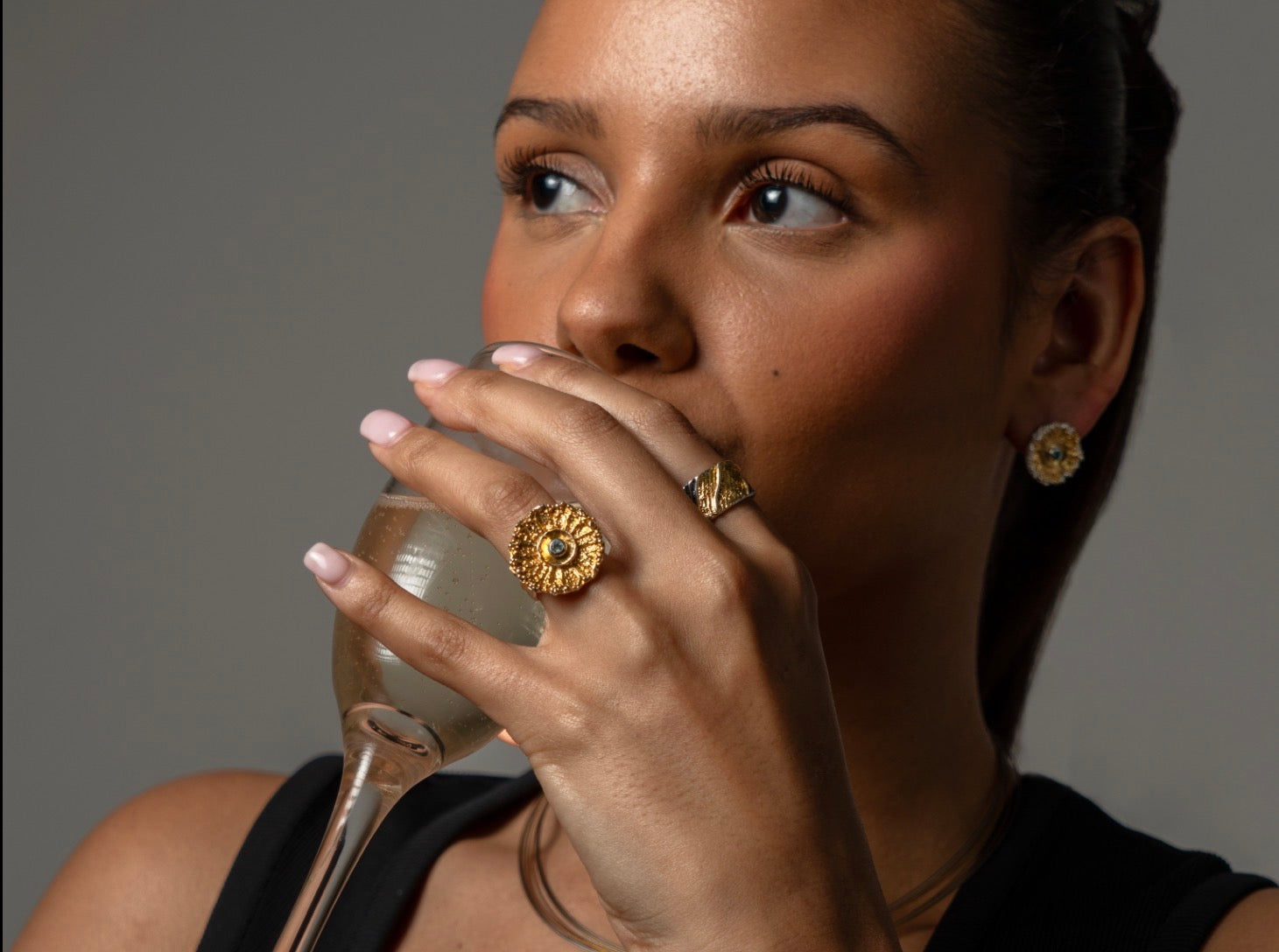 Eva Stone Blue Topaz Statement Ring