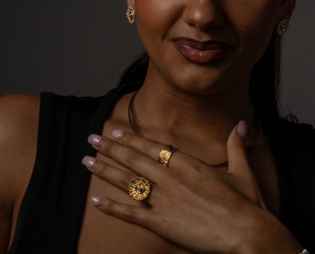 Eva Stone Blue Topaz Statement Ring