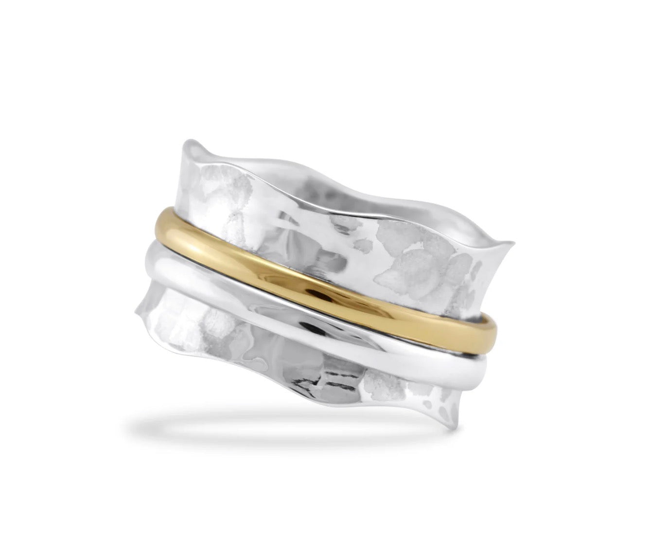 Hammered Silver Spinning Ring