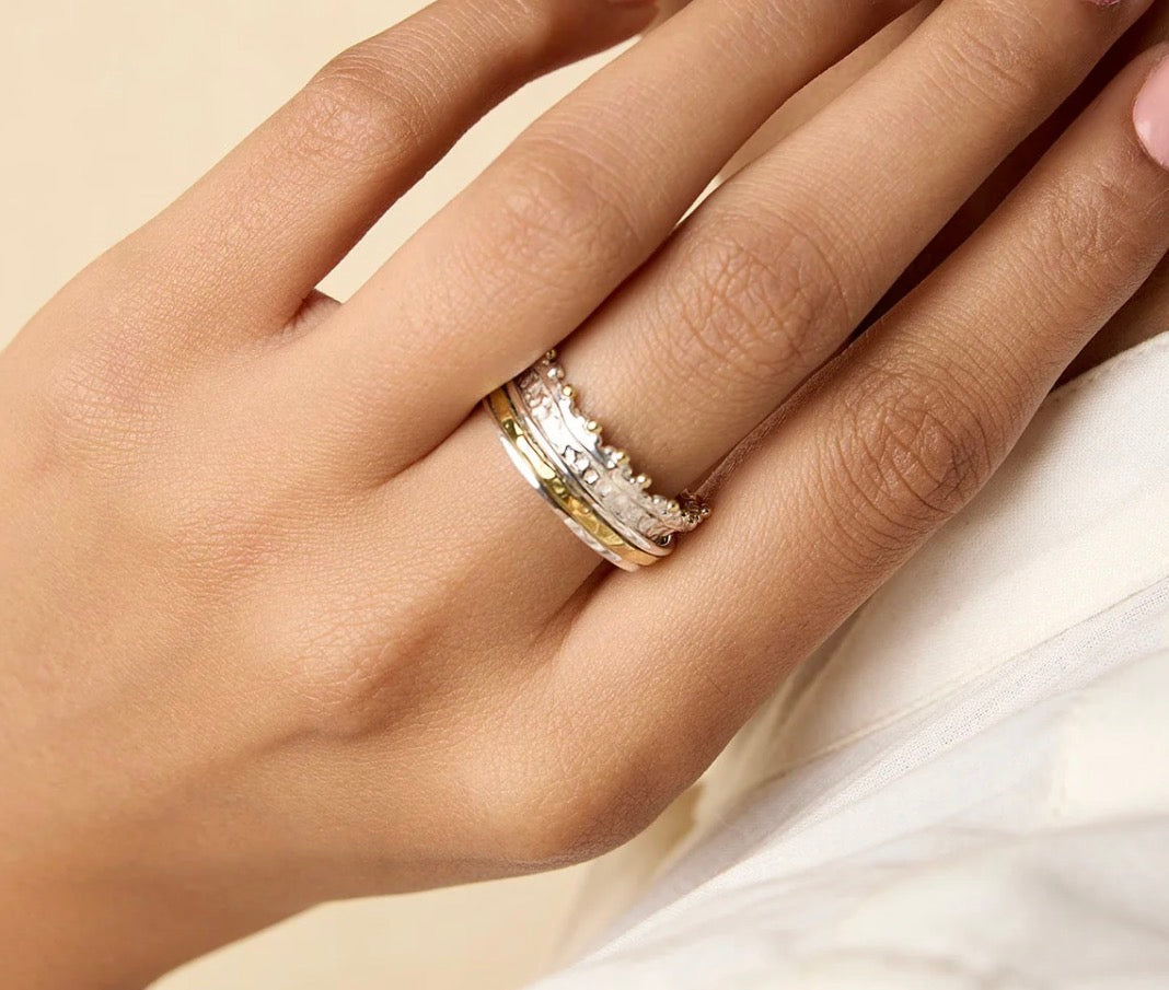 Sterling Silver Crown Spinning Ring