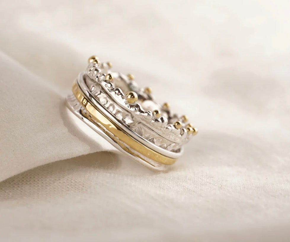 Sterling Silver Crown Spinning Ring