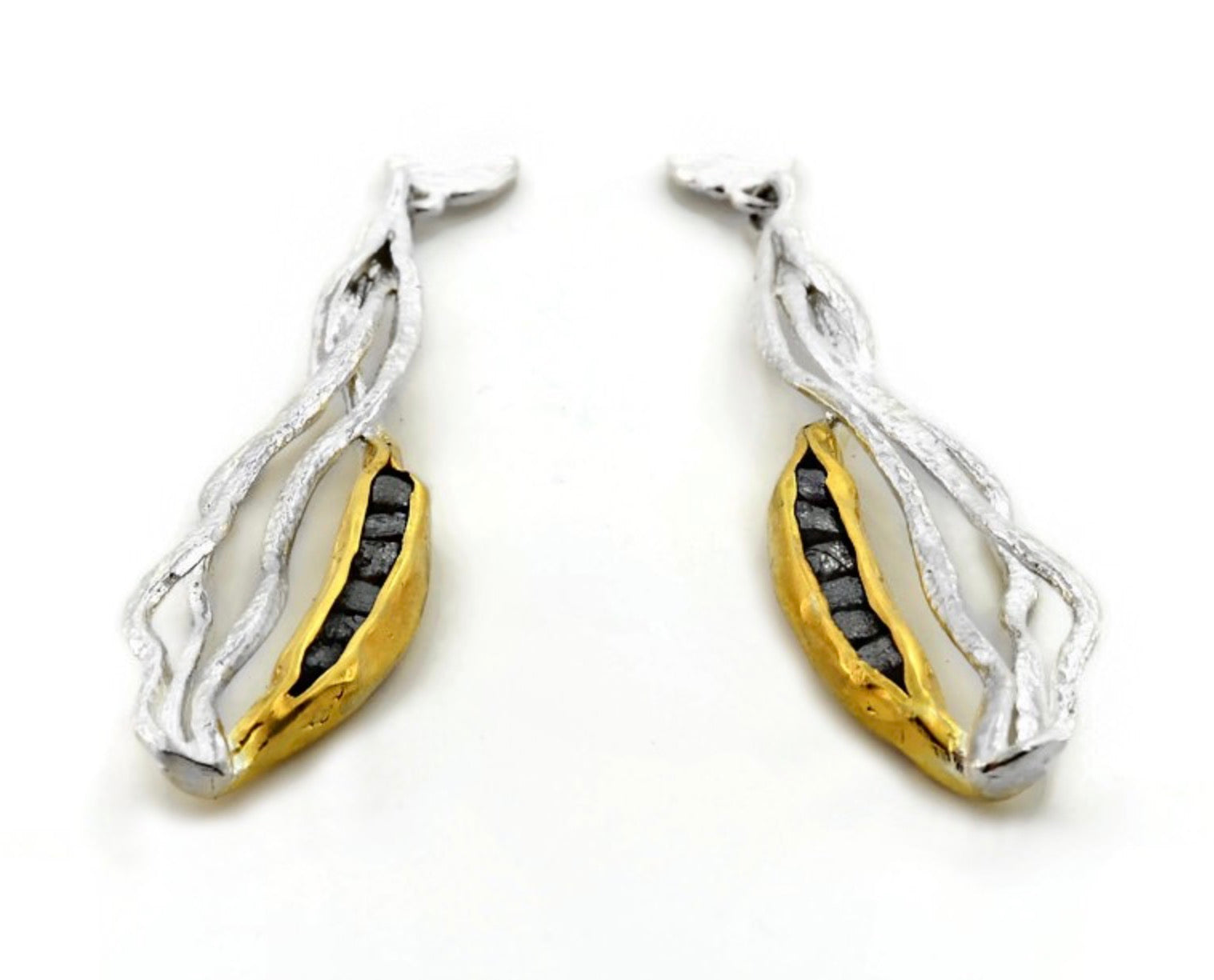 Rough Diamond Drop Earrings