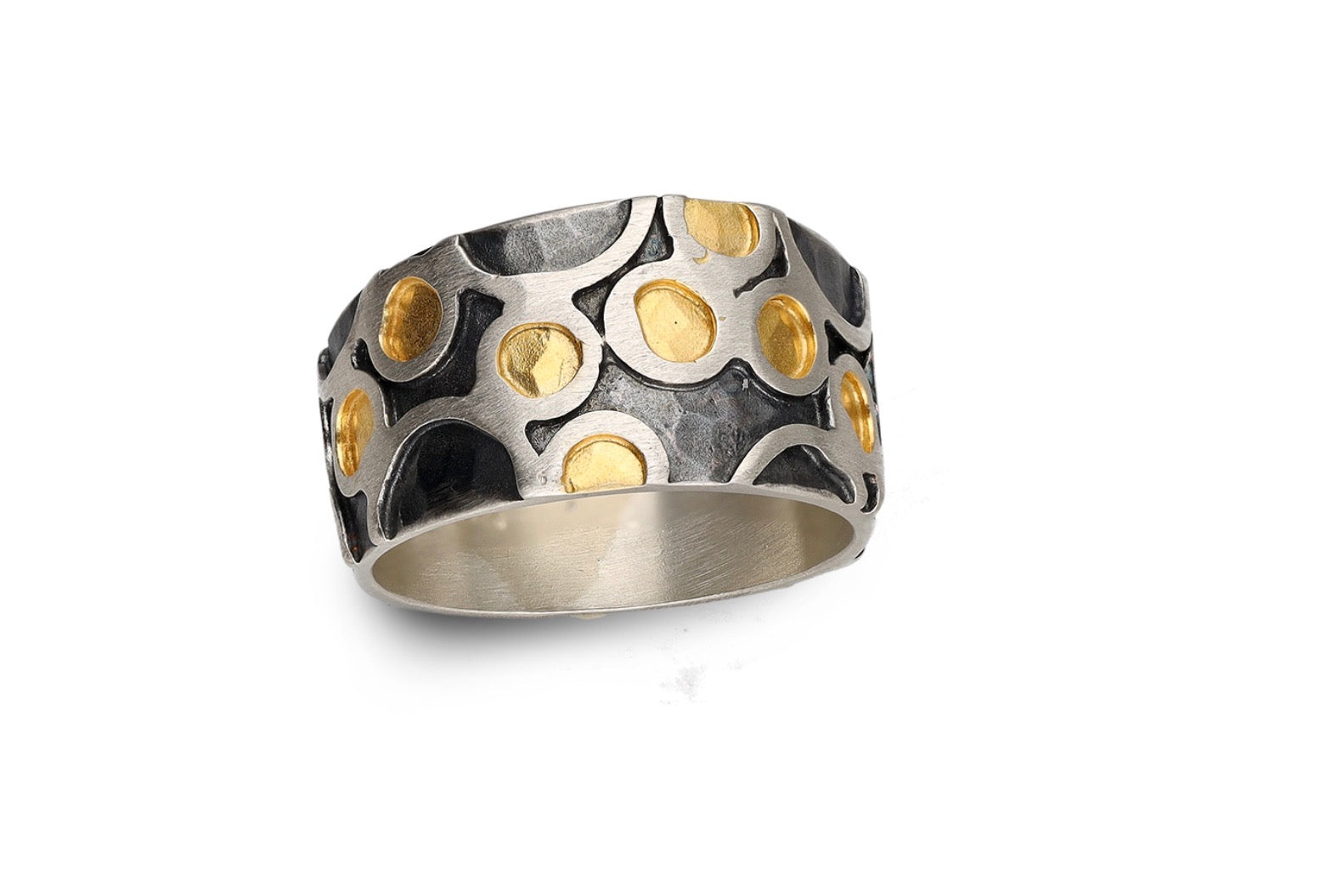 Oxidised Sterling Silver & Gold Vermeil Ring