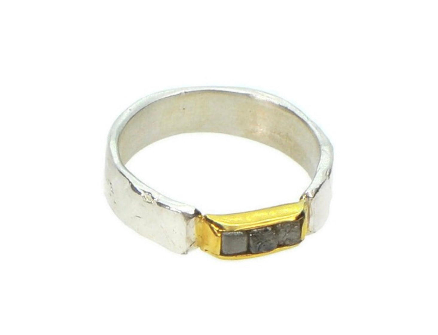 Rough Diamond Sterling Silver & Gold Vermeil Ring
