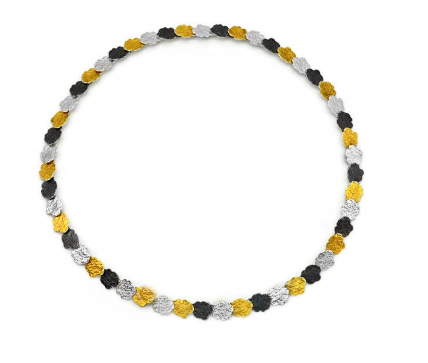 Textured Silver & Gold Vermeil Necklace