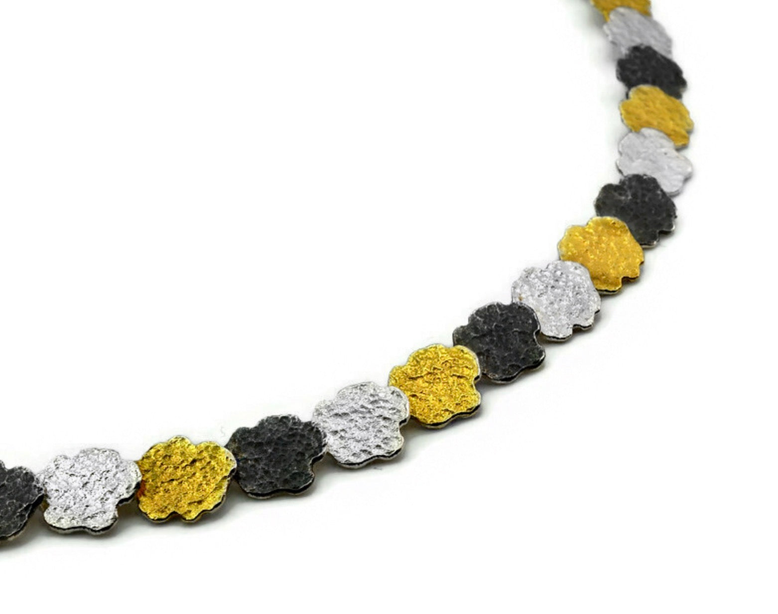 Textured Silver & Gold Vermeil Necklace