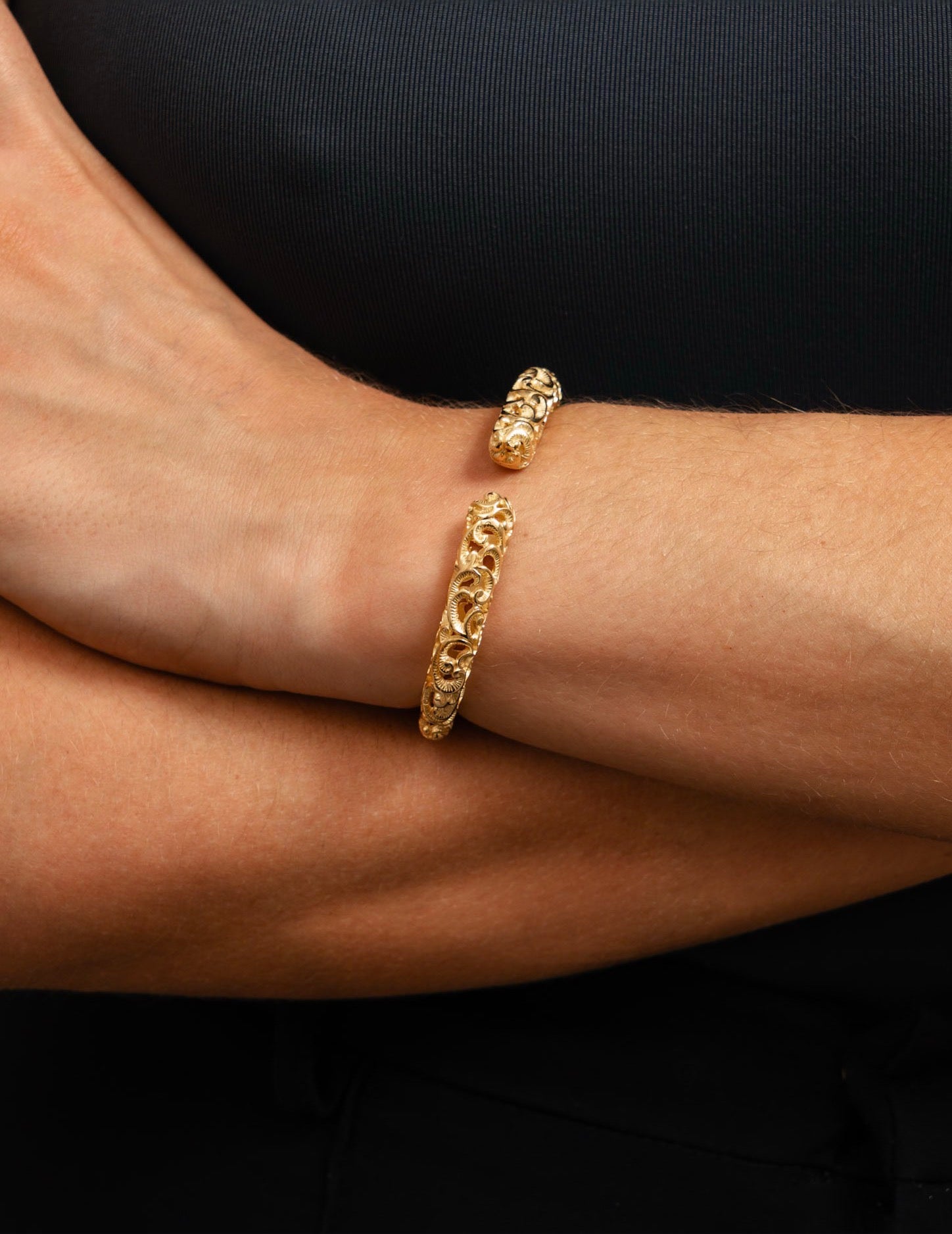 Gold Engraved Bangle