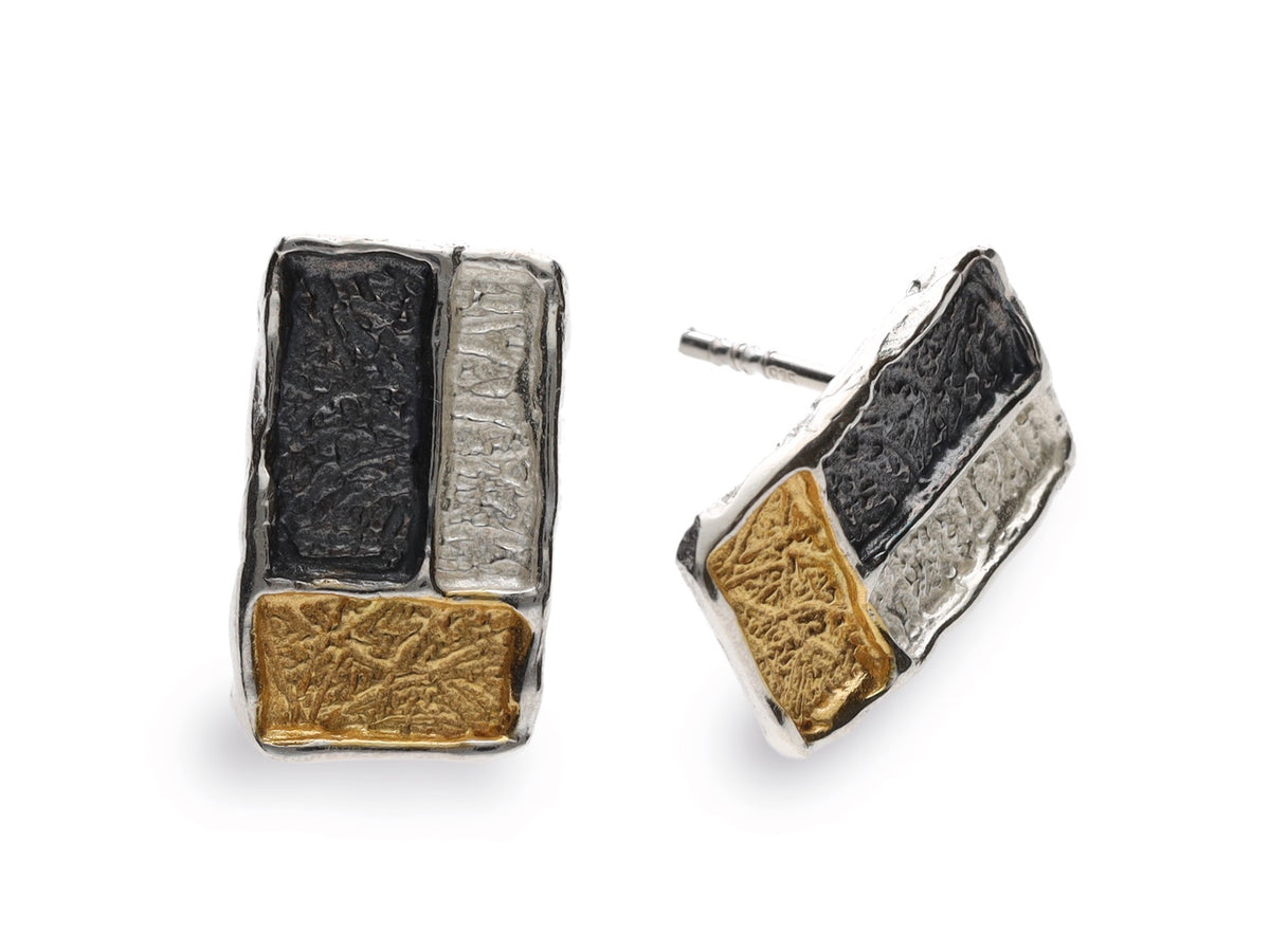 Sterling Silver & Gold Vermeil Stud Earrings - Eva Stone